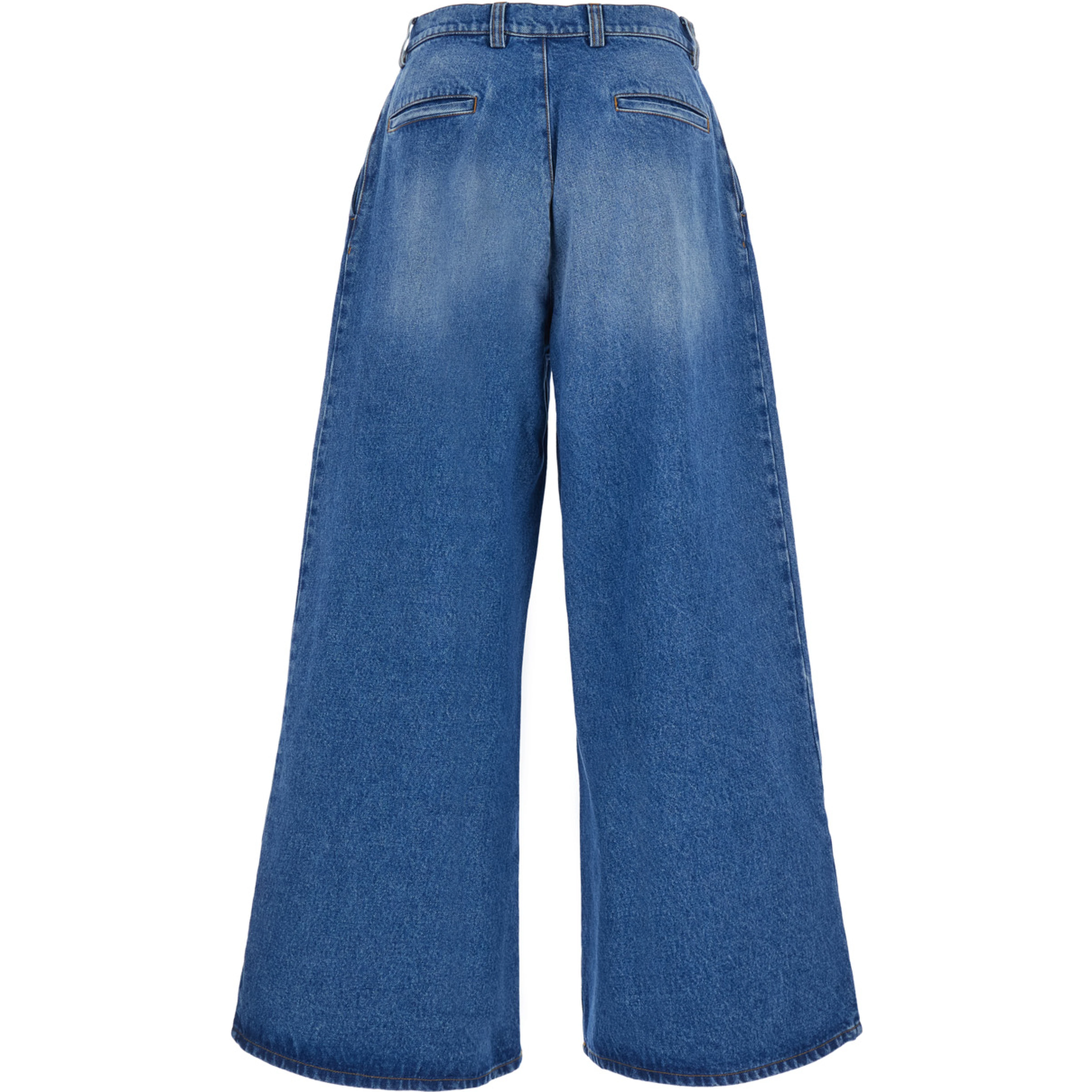 Unisex pleated jeans in 100% cotton violet