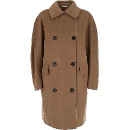 GIOIA Coat with collar and long sleeves in Tech Fabric beige women