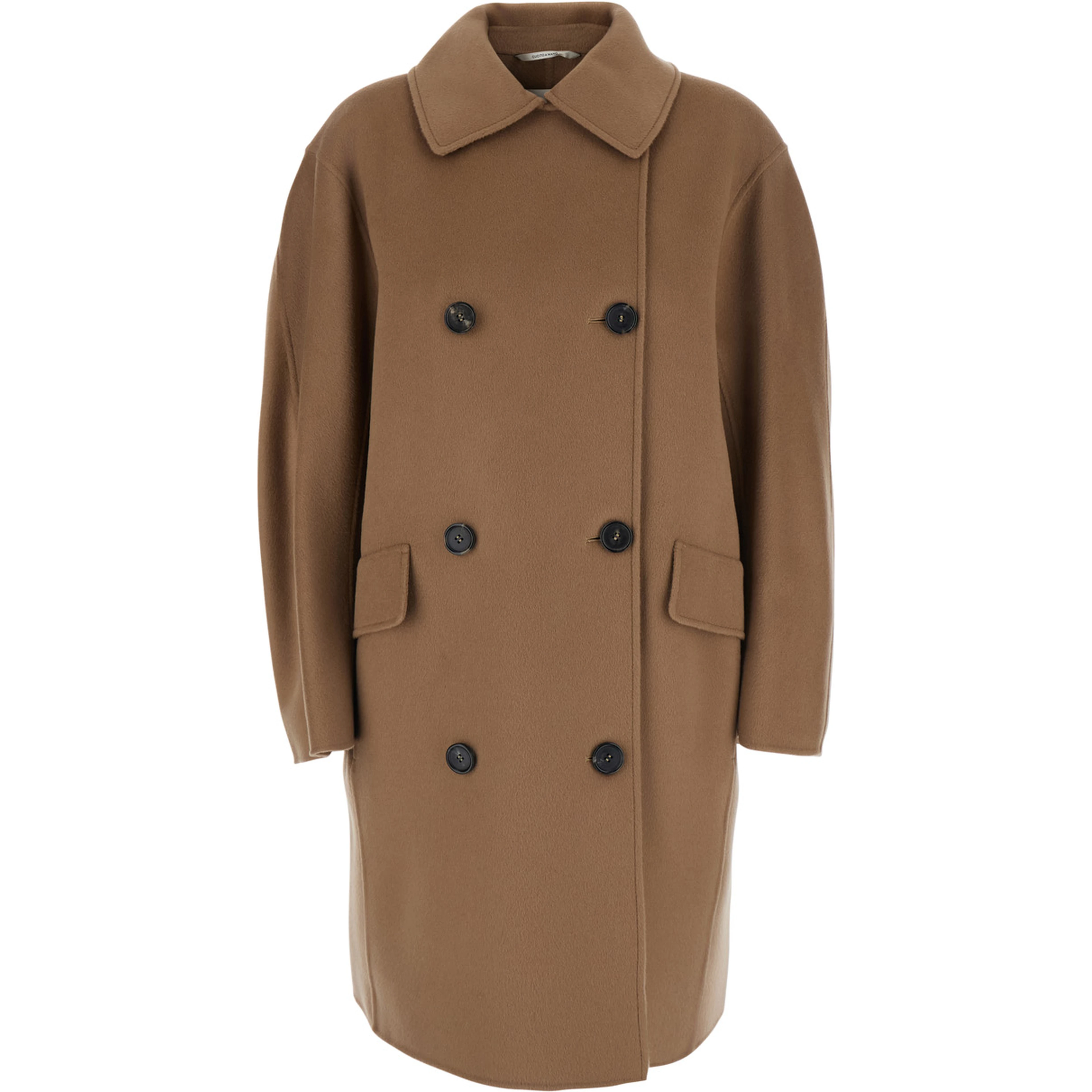 GIOIA Coat with collar and long sleeves in Tech Fabric beige women