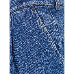 Unisex pleated jeans in 100% cotton violet
