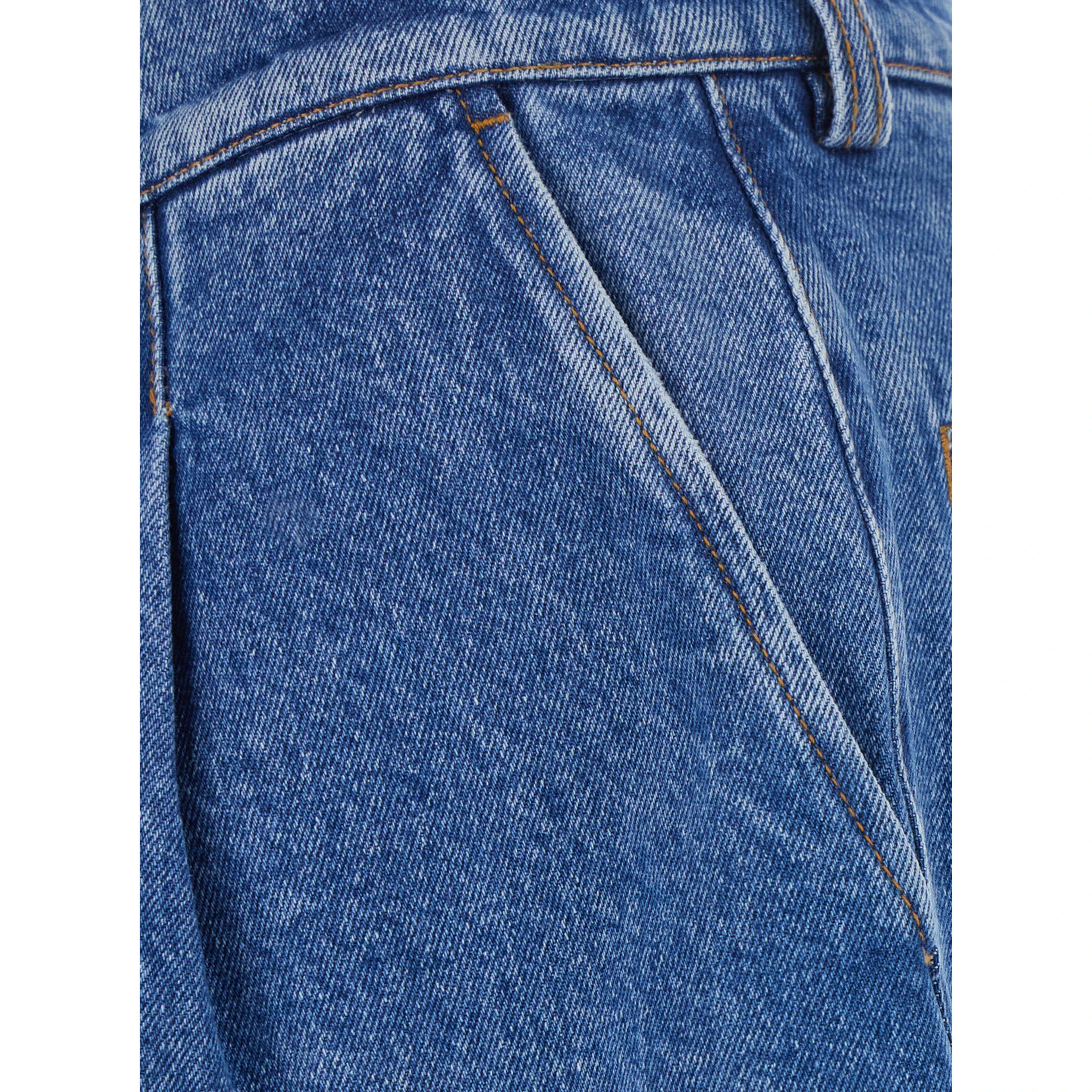 Unisex pleated jeans in 100% cotton violet