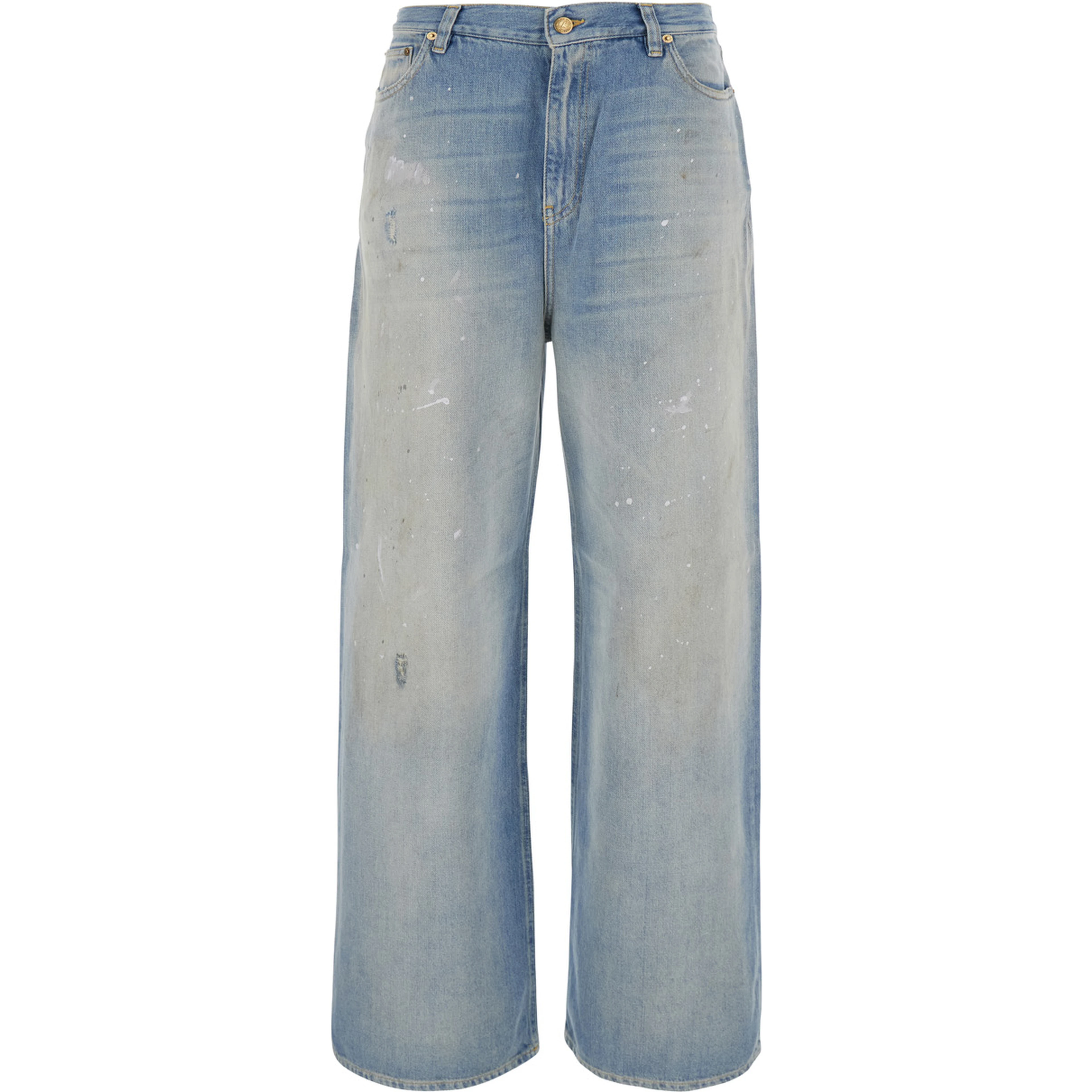Melody Boyfriend Blue Jeans with faded design and logo embroidery on the back in denim for women
