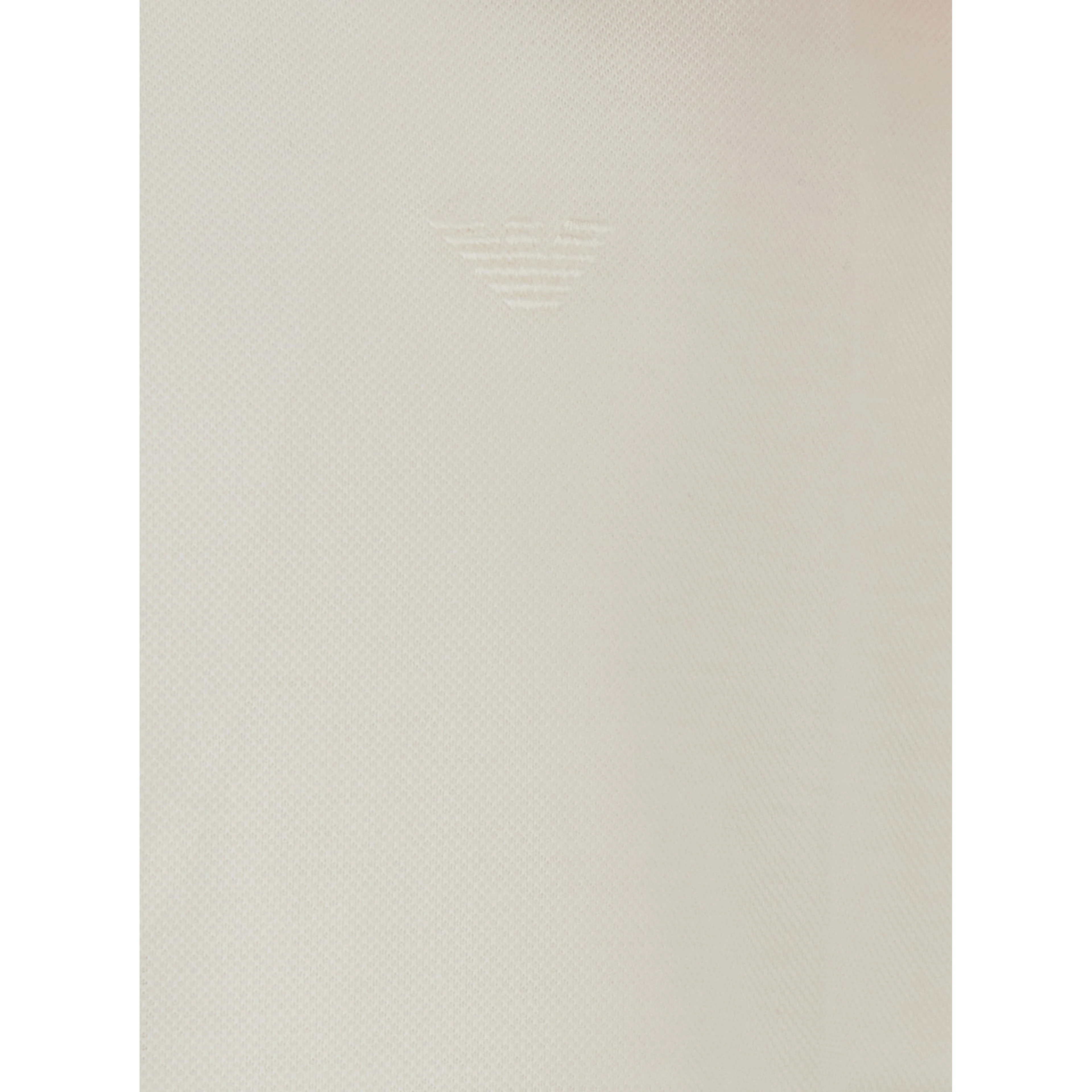 White Polo Shirt with Contrasting Details and Tone-on-Tone Logo Embroidery on the Front in Cotton for Men