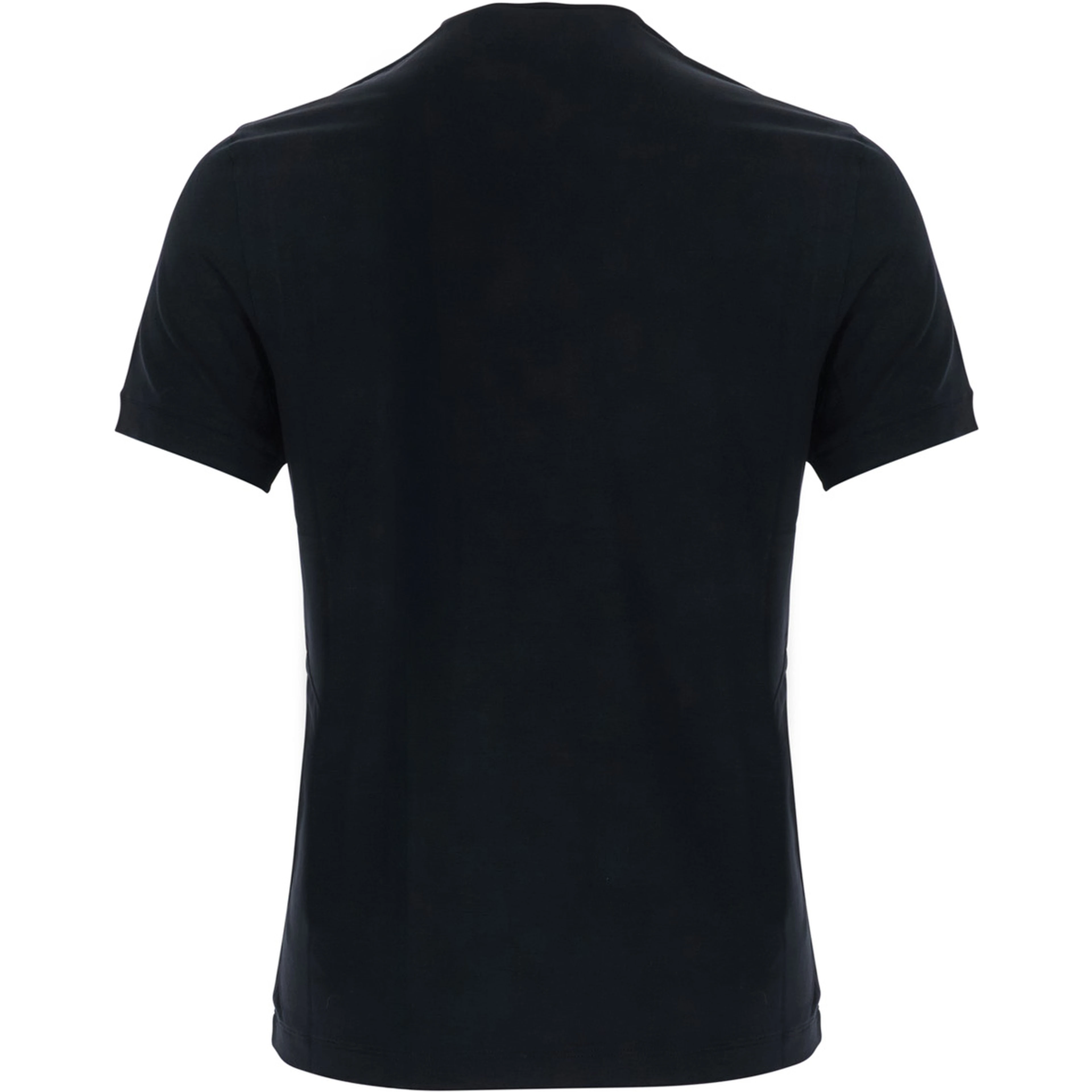 Black Crew neck T-shirt with logo embroidery on the front in stretch viscose for men