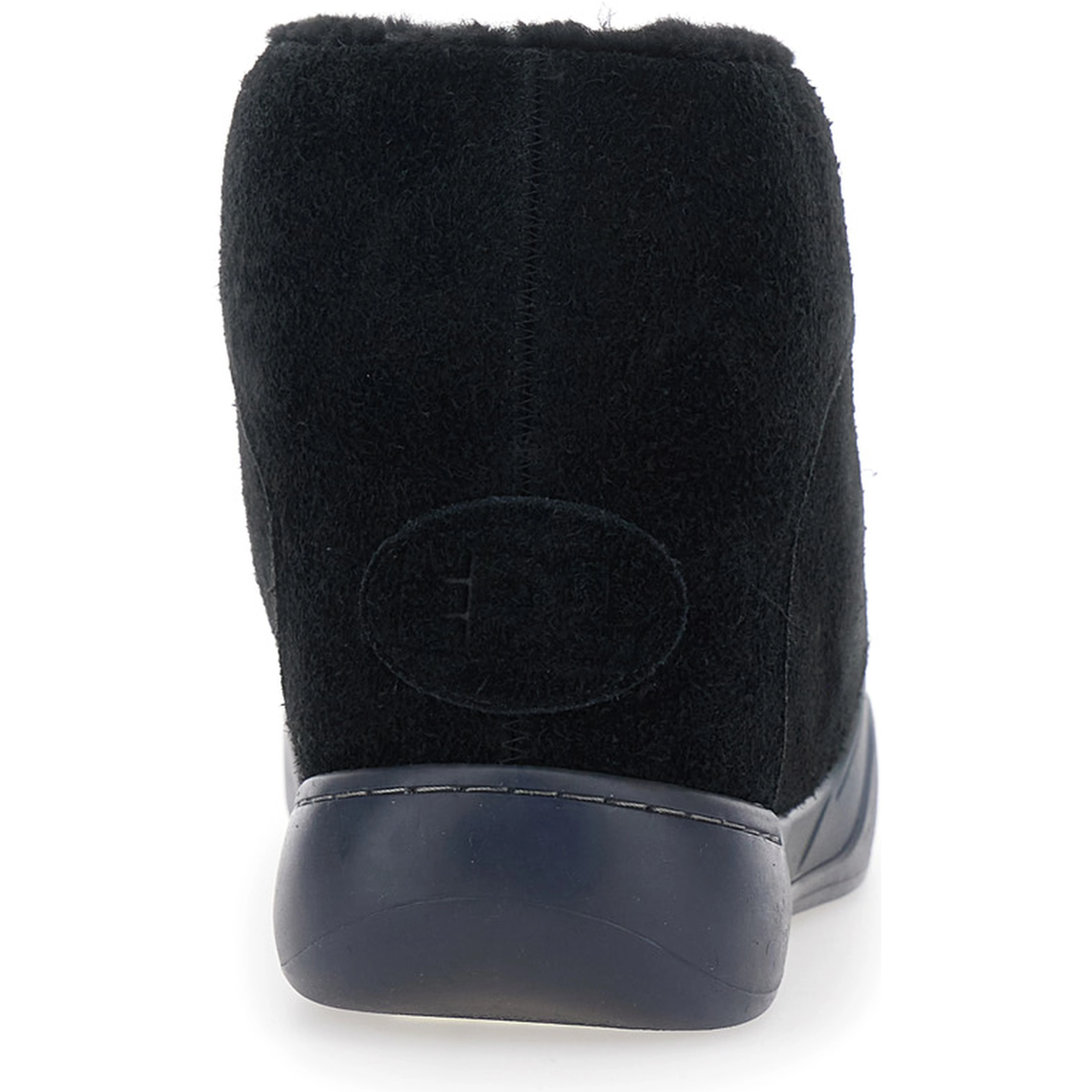 Vamp Black ankle boots with faux fur lining in suede for men