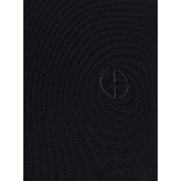 Black Crew neck T-shirt with logo embroidery on the front in stretch viscose for men
