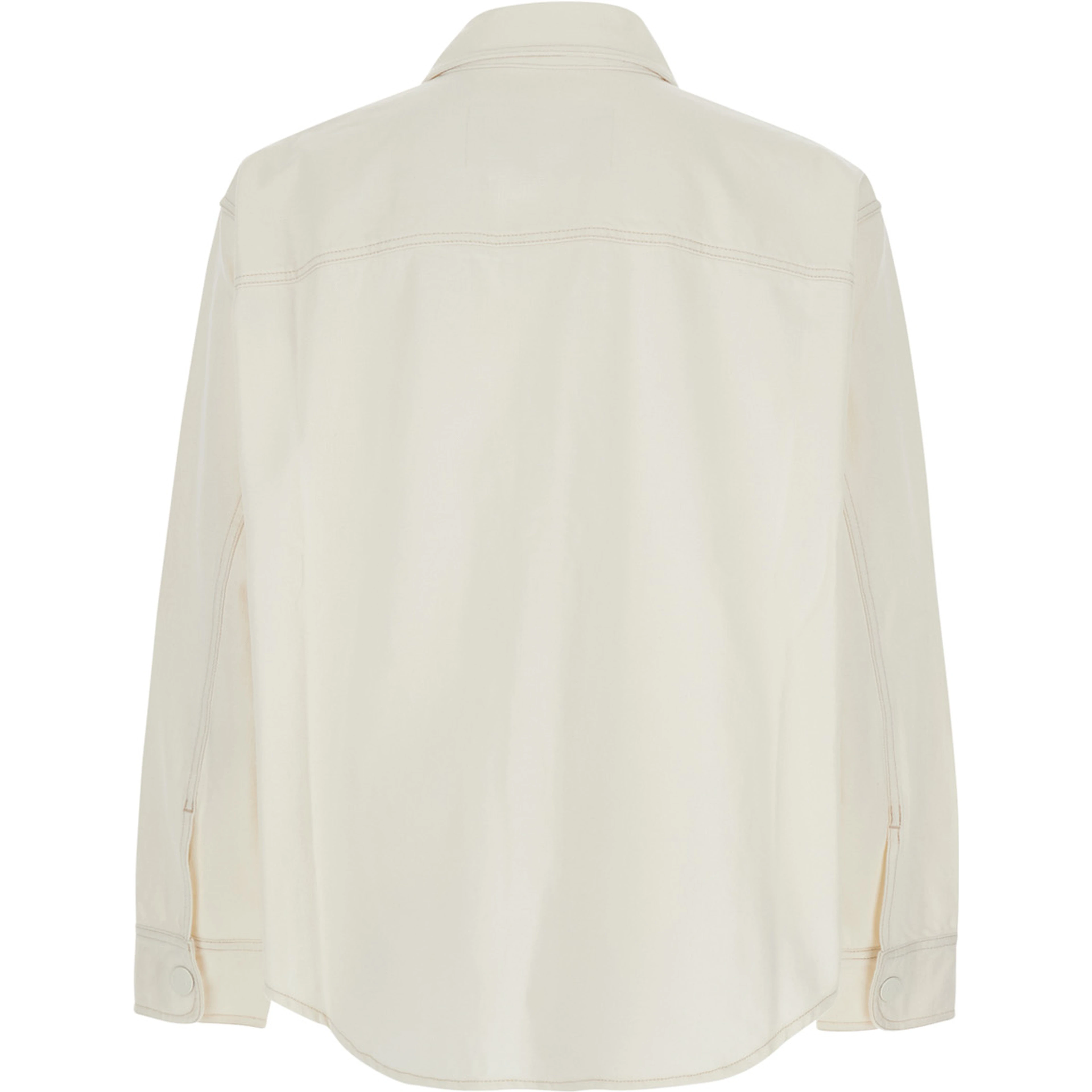 White Shirt with classic collar and tone-on-tone ADC embroidery on the front in cotton for men