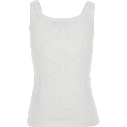White Sleeveless with Logo Patch on the Front in Cotton for Women