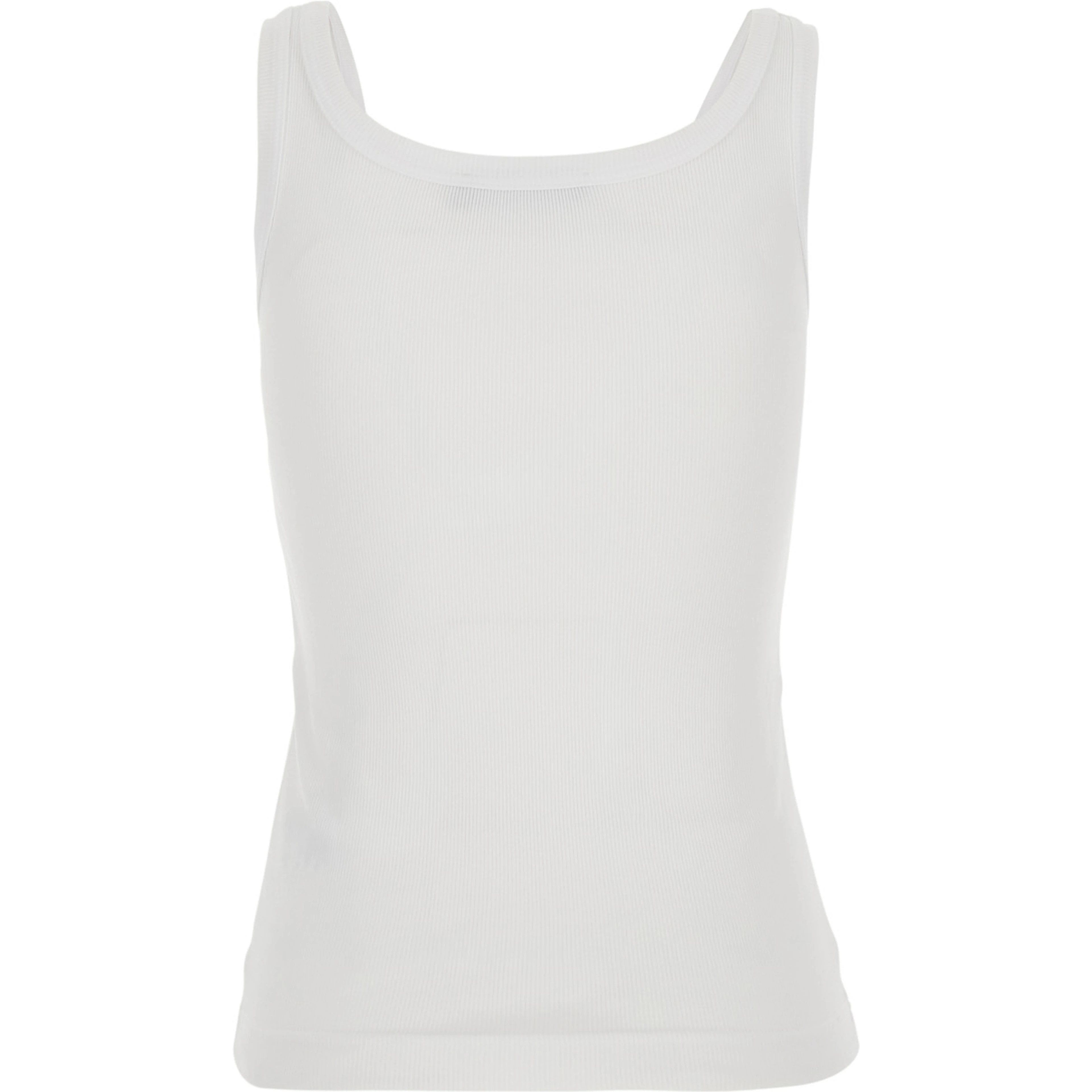 White Sleeveless with Logo Patch on the Front in Cotton for Women