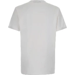 White Crew neck T-shirt with logo on the front in cotton for men