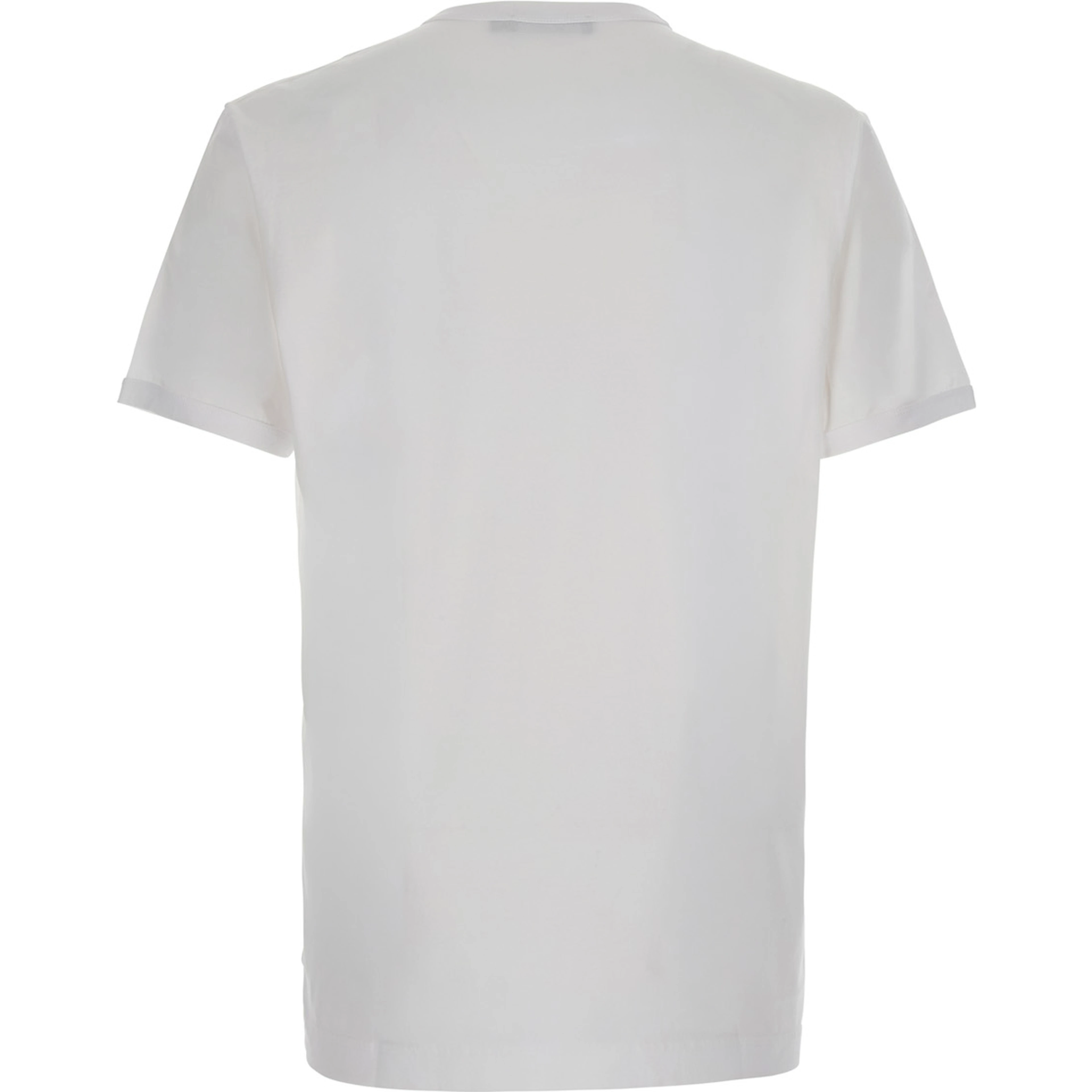 White Crew neck T-shirt with logo on the front in cotton for men