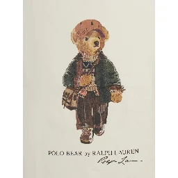 beige T-shirt with Polo Bear print on the front in cotton for Boy
