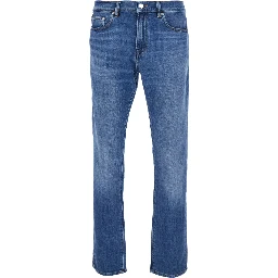 LHomme Blue Jeans with Belt Loops in Denim for Men