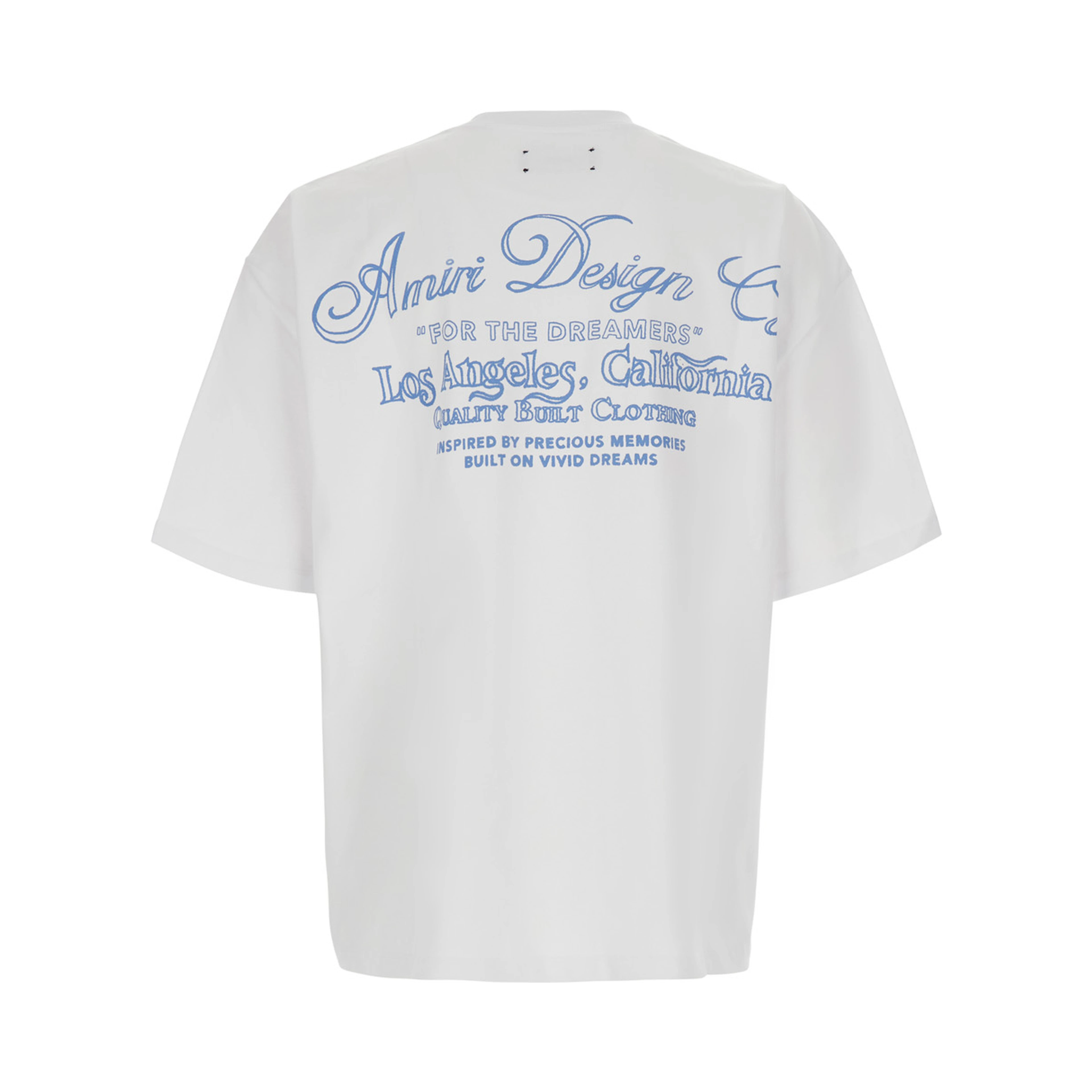 White Crew neck T-shirt with front and back print in cotton for men