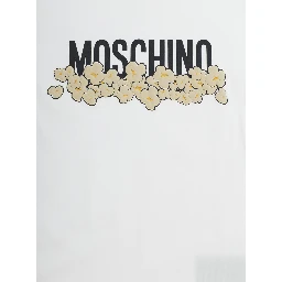 White T-shirt with round neck and logo lettering on the front in cotton Boy
