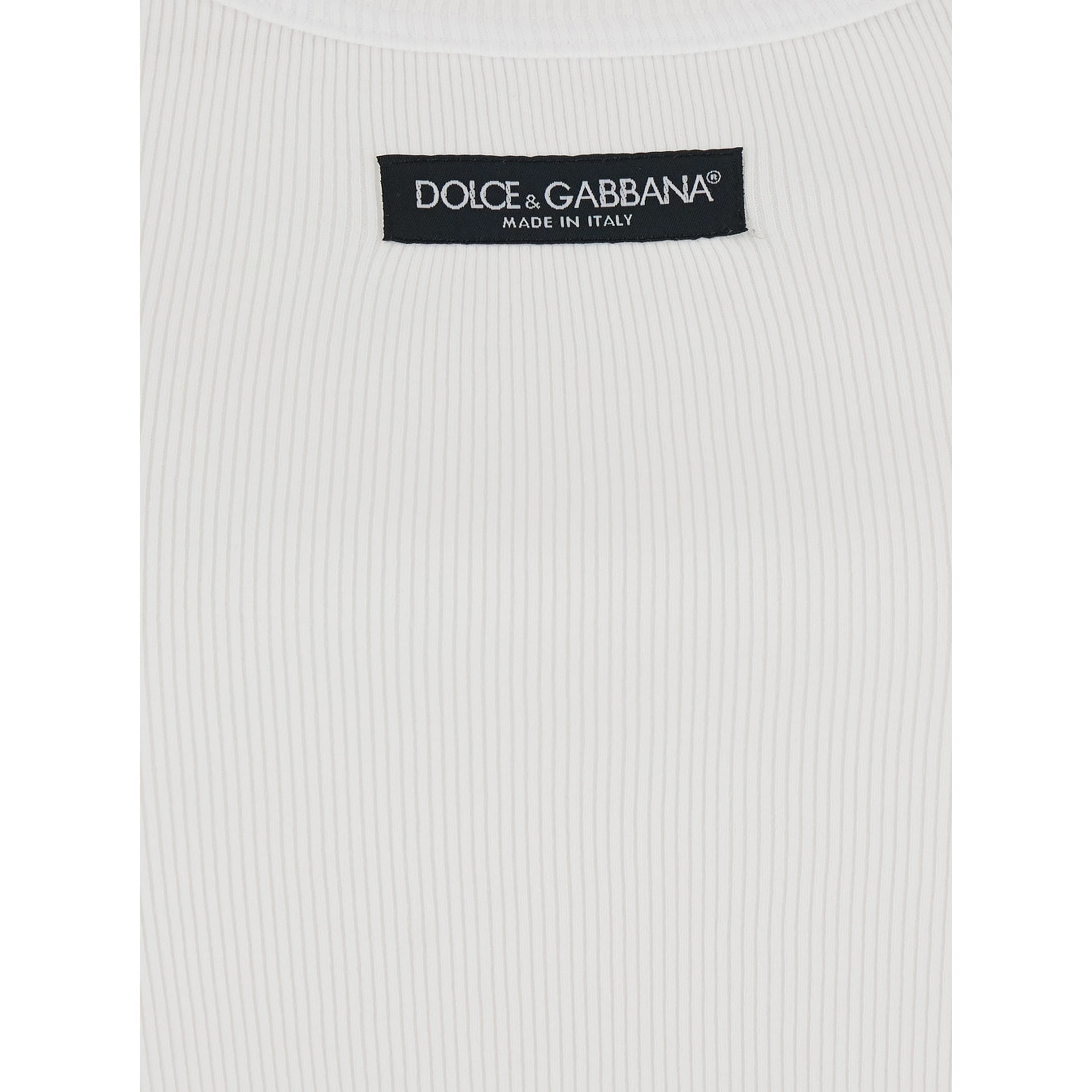 White Sleeveless with Logo Patch on the Front in Cotton for Women