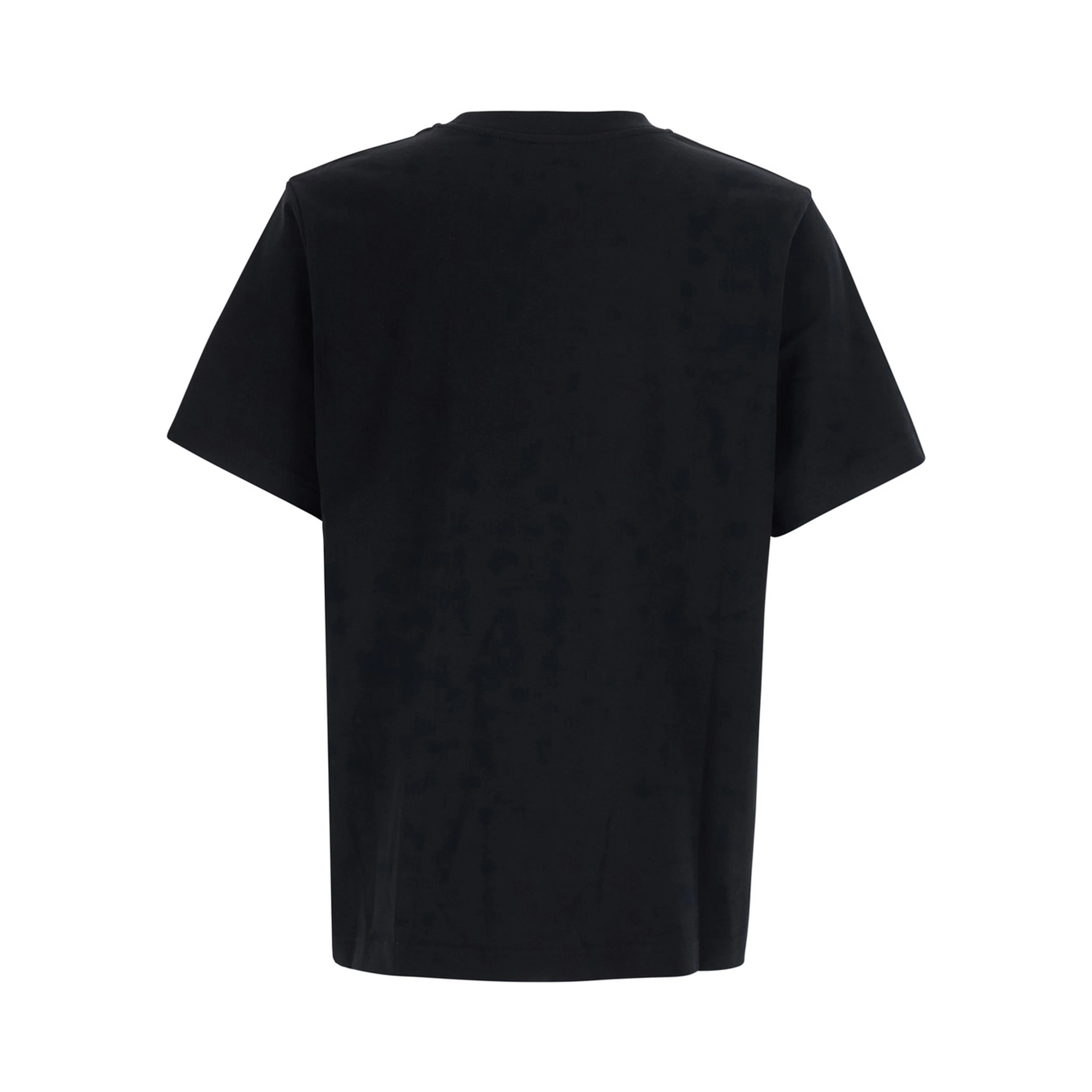 Black Crew neck T-shirt with logo print on the front in Cotton Men