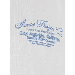 White Crew neck T-shirt with front and back print in cotton for men