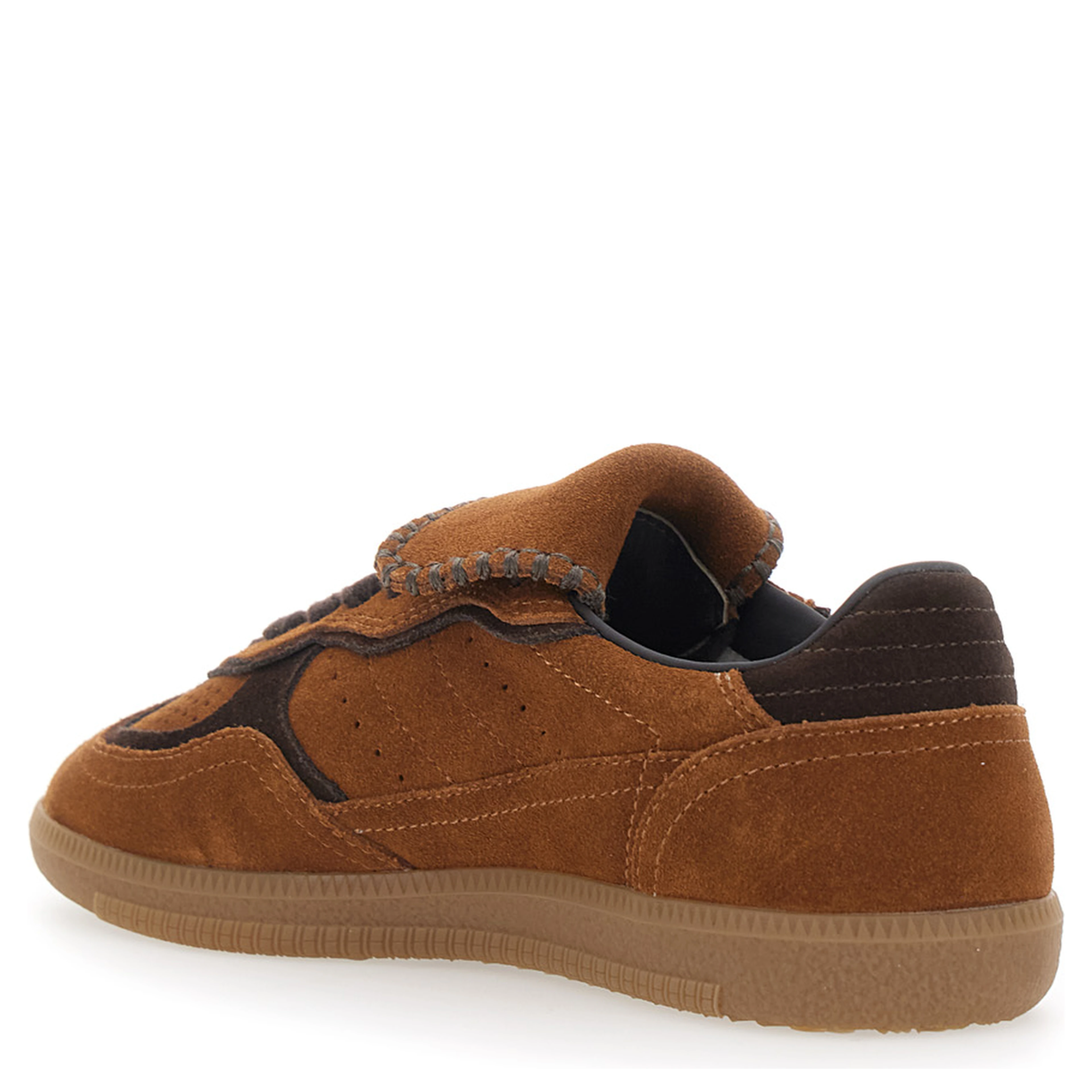 Brown Low Top Sneakers with logo lettering on the side in Suede for Men