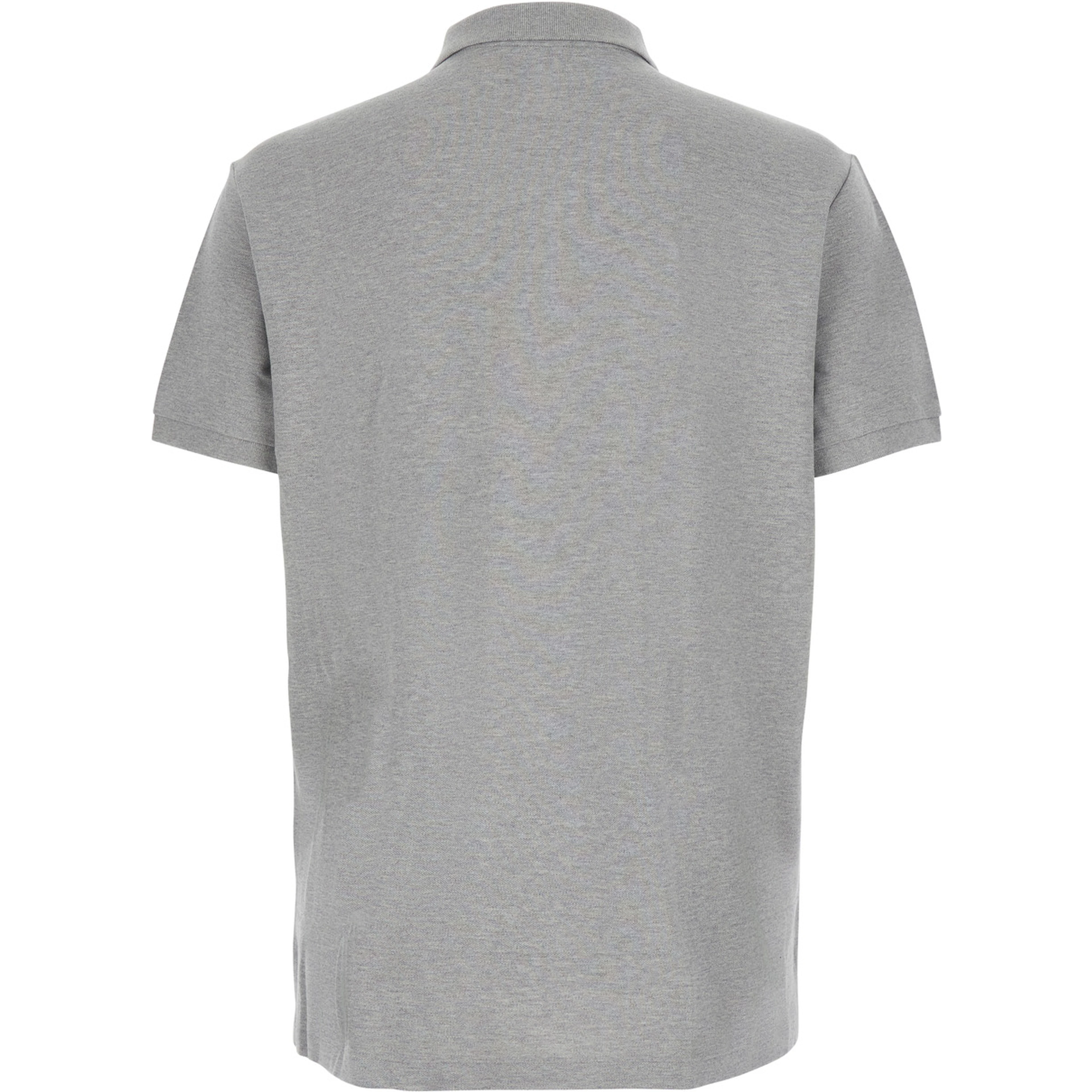 Custom Fit Gray polo shirt with classic collar and Pony embroidery on the front in cotton for men