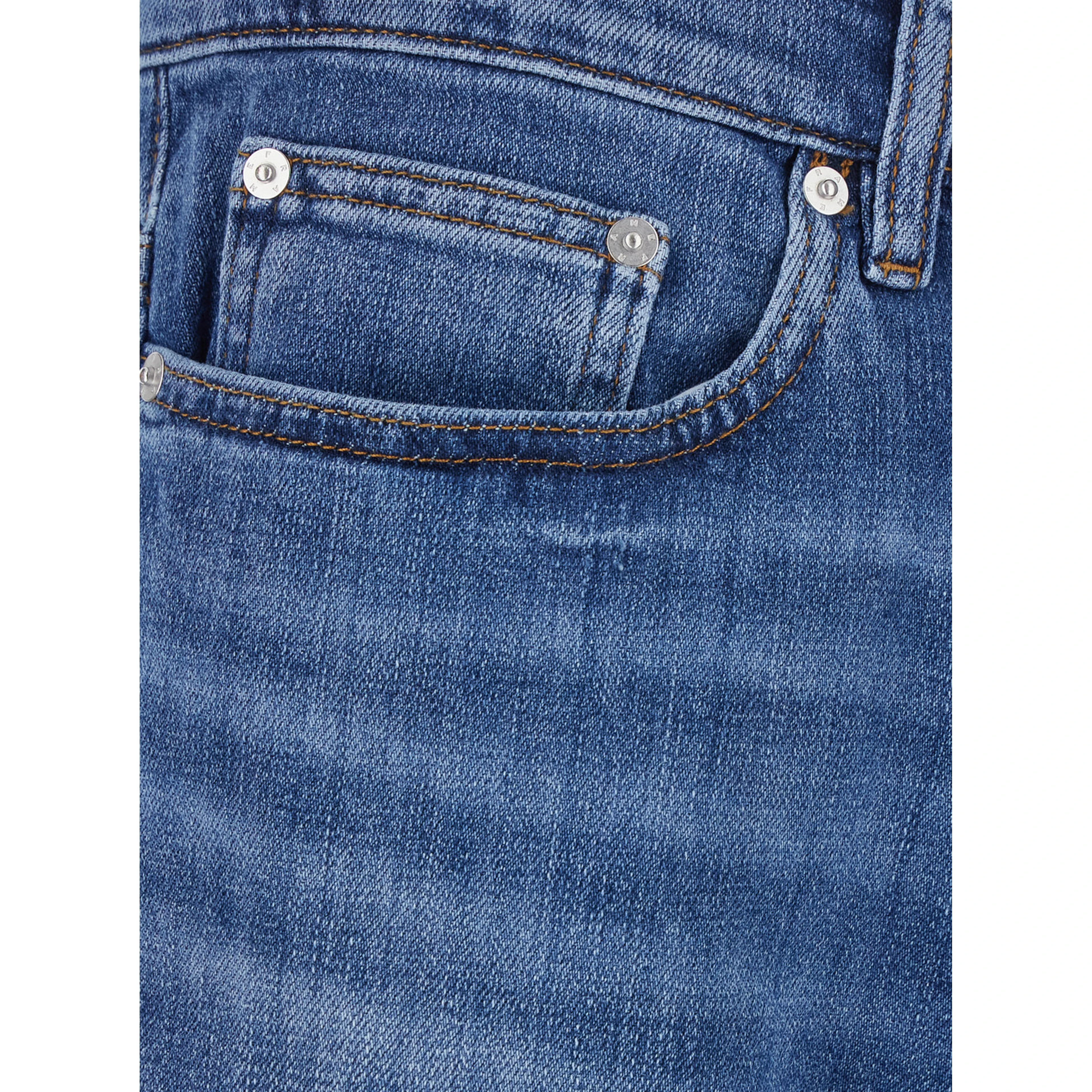 LHomme Blue Jeans with Belt Loops in Denim for Men