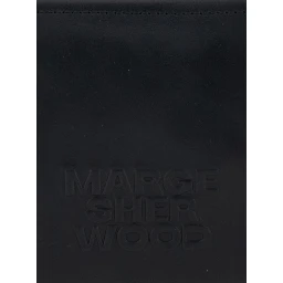 Soft Boston Ew Black Shoulder bag with Two Top Handles and Logo lettering on the Front in Leather for Women