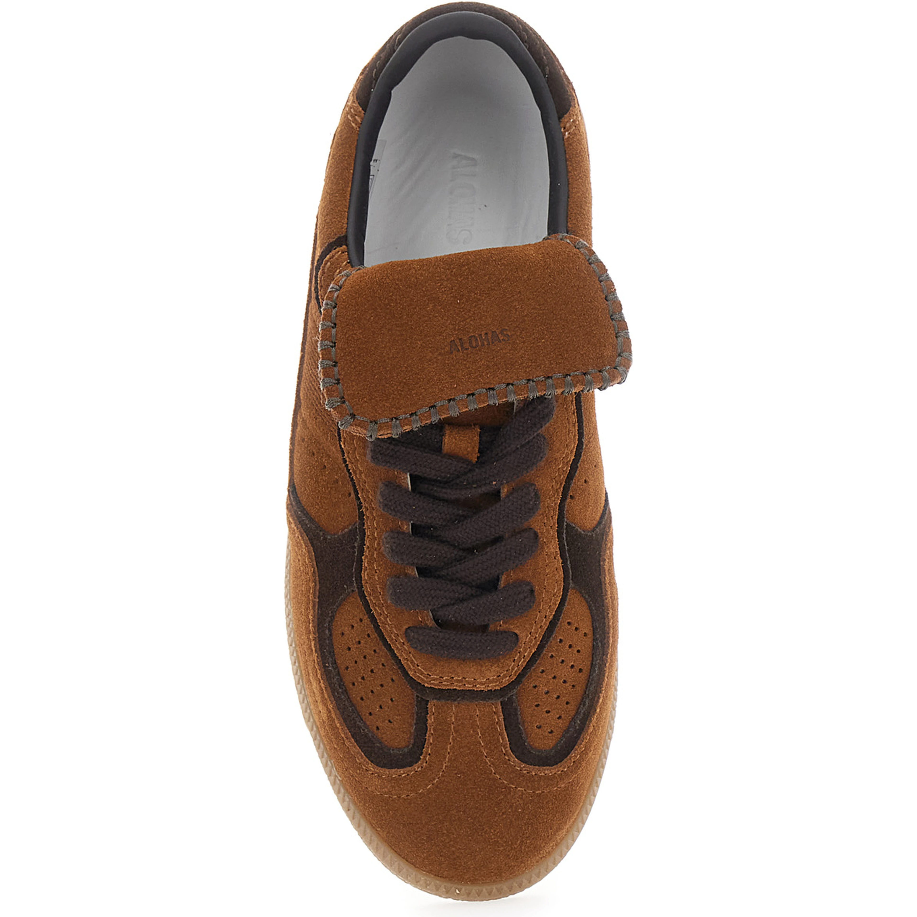 Brown Low Top Sneakers with logo lettering on the side in Suede for Men