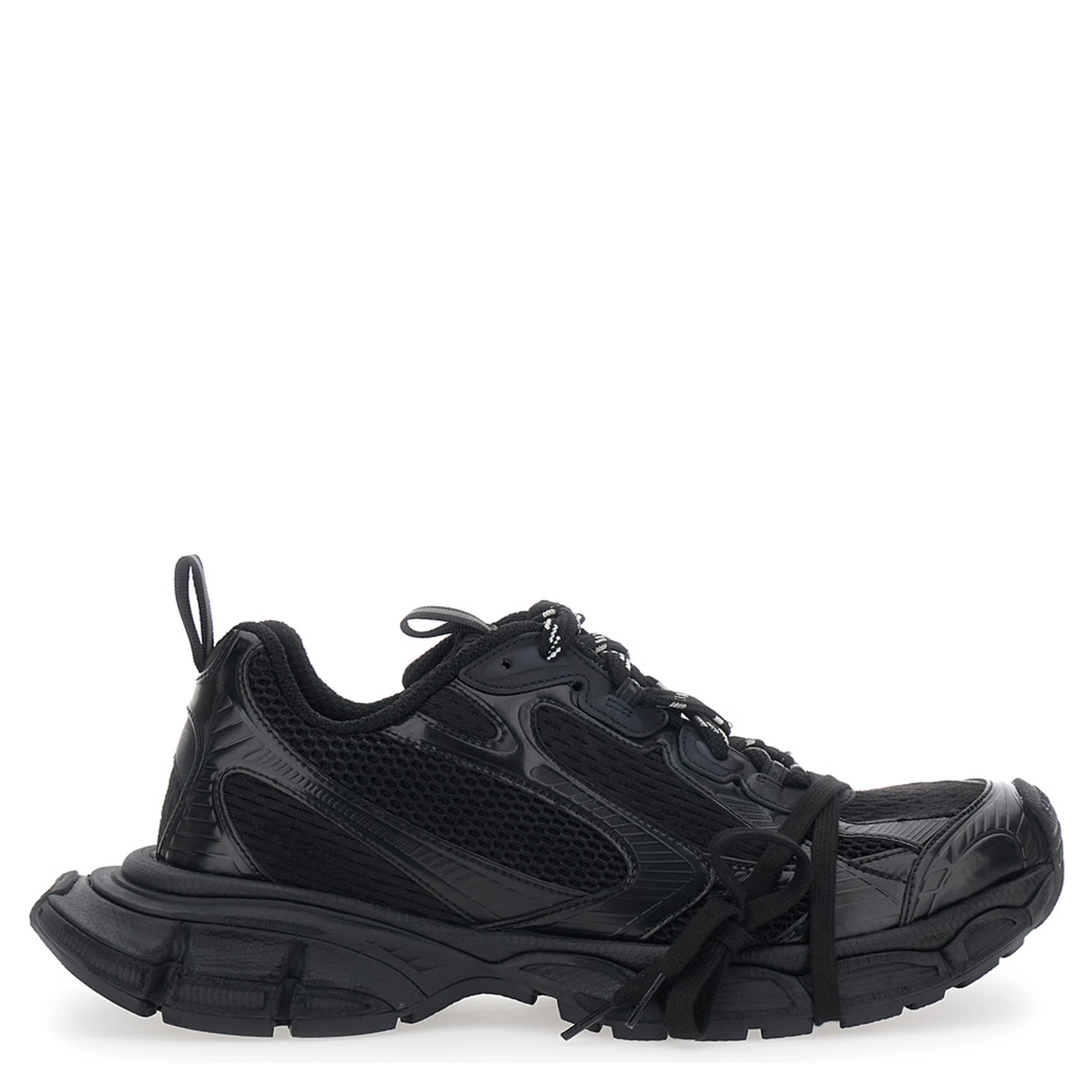 3XL Black Sneaker with Logo on the Toe in Tech Fabric for Men