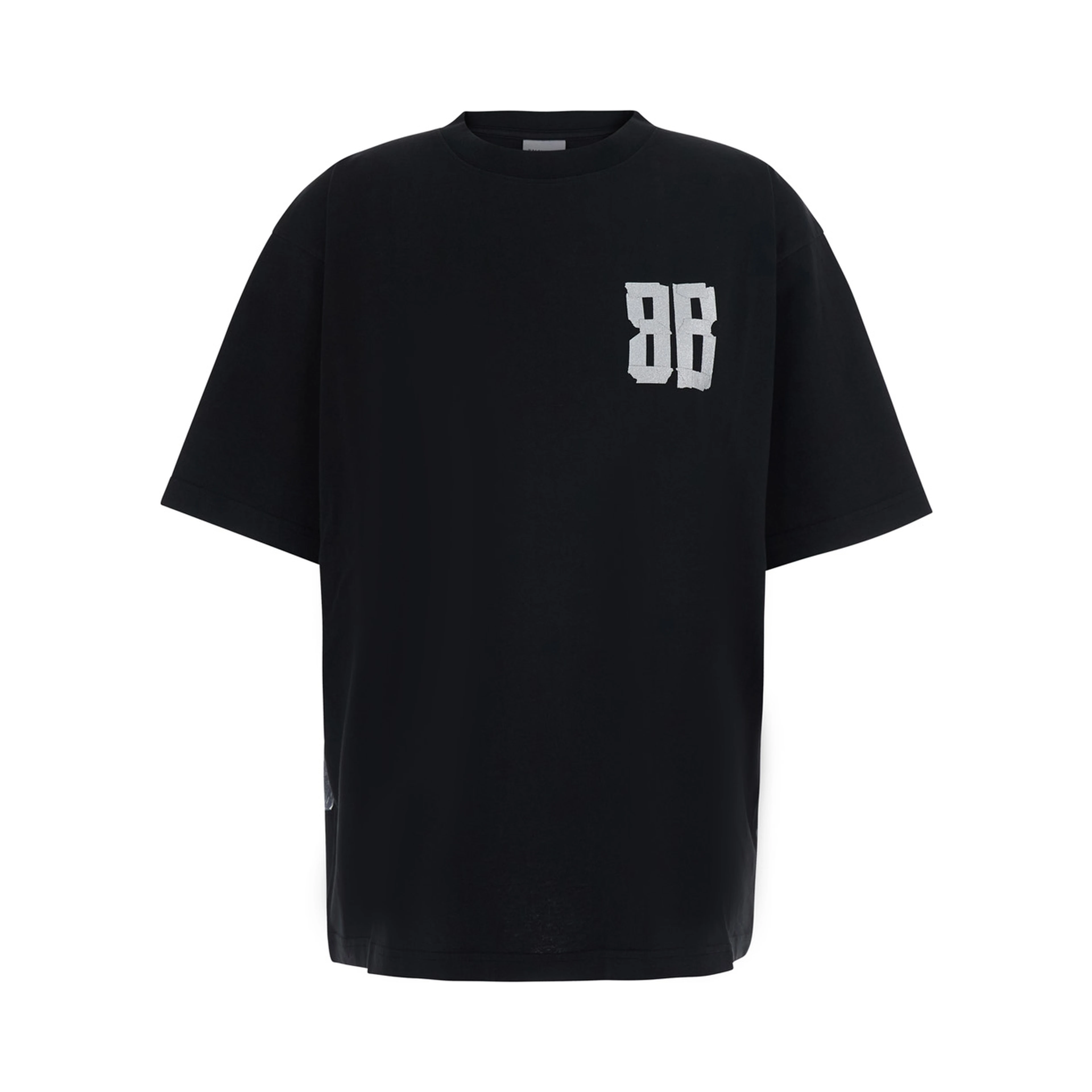 Black Crew-Neck T-Shirt with Front and Back Logo in cotton Women