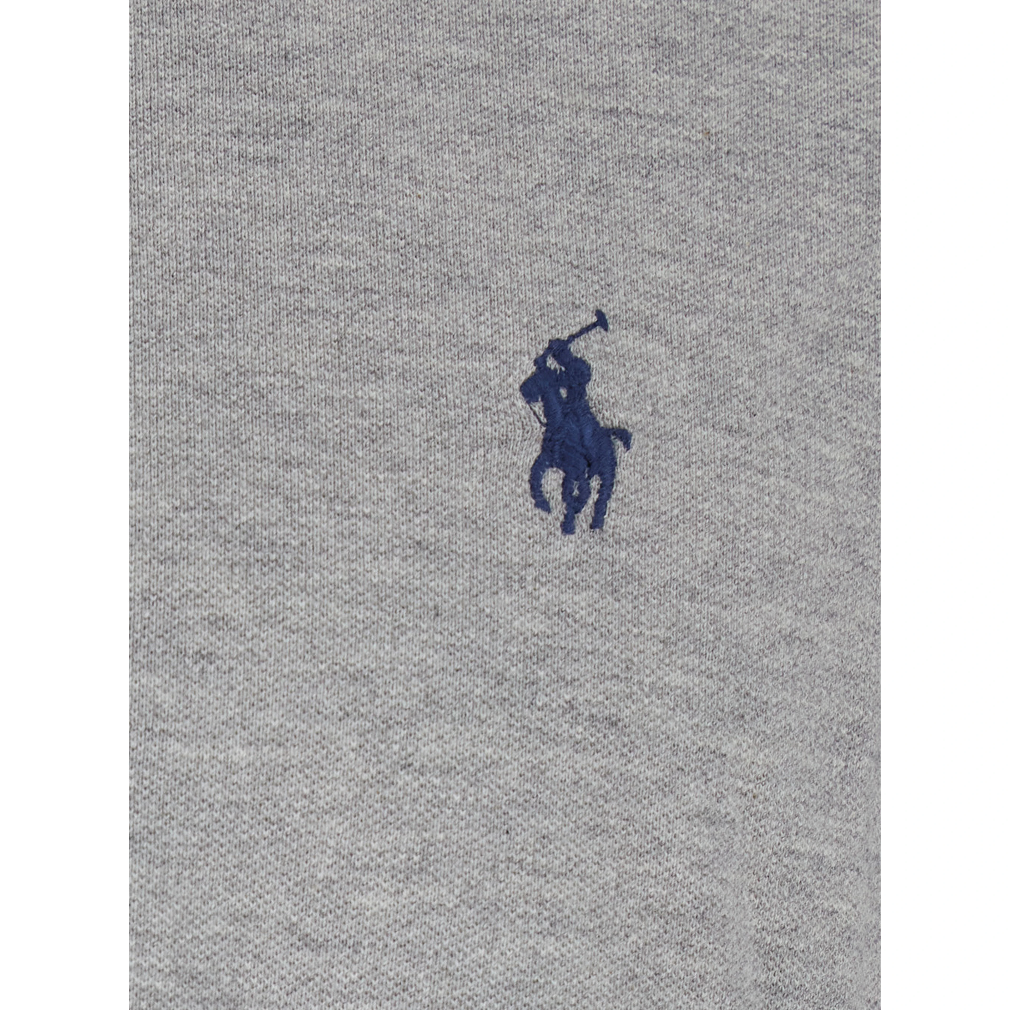 Custom Fit Gray polo shirt with classic collar and Pony embroidery on the front in cotton for men