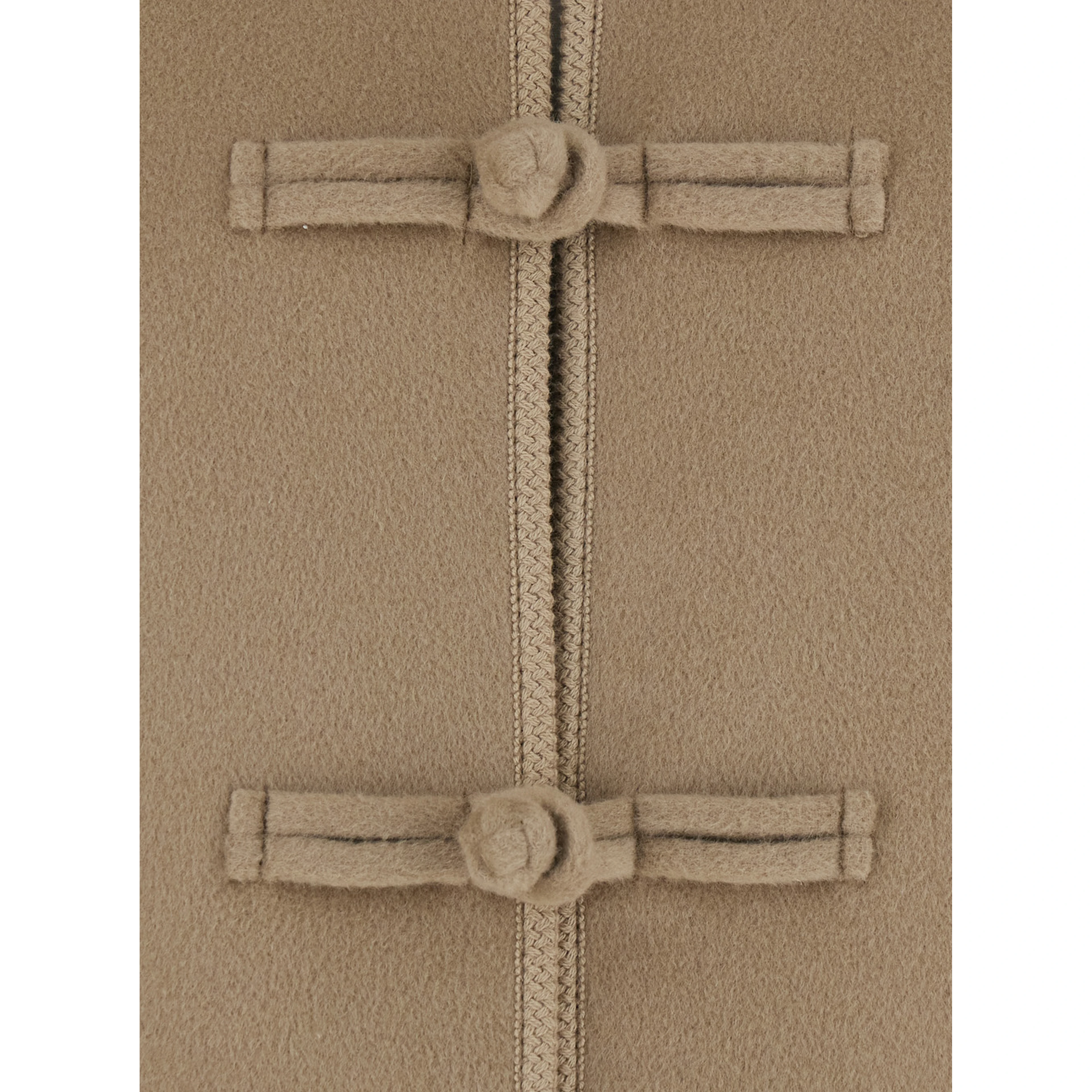 Beige Jacket with classic collar and button closure on the front in wool and cashmere for women