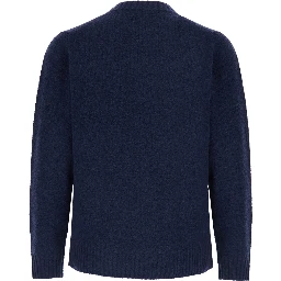 blue Crew neck sweater with ribbed details in Blend wool men