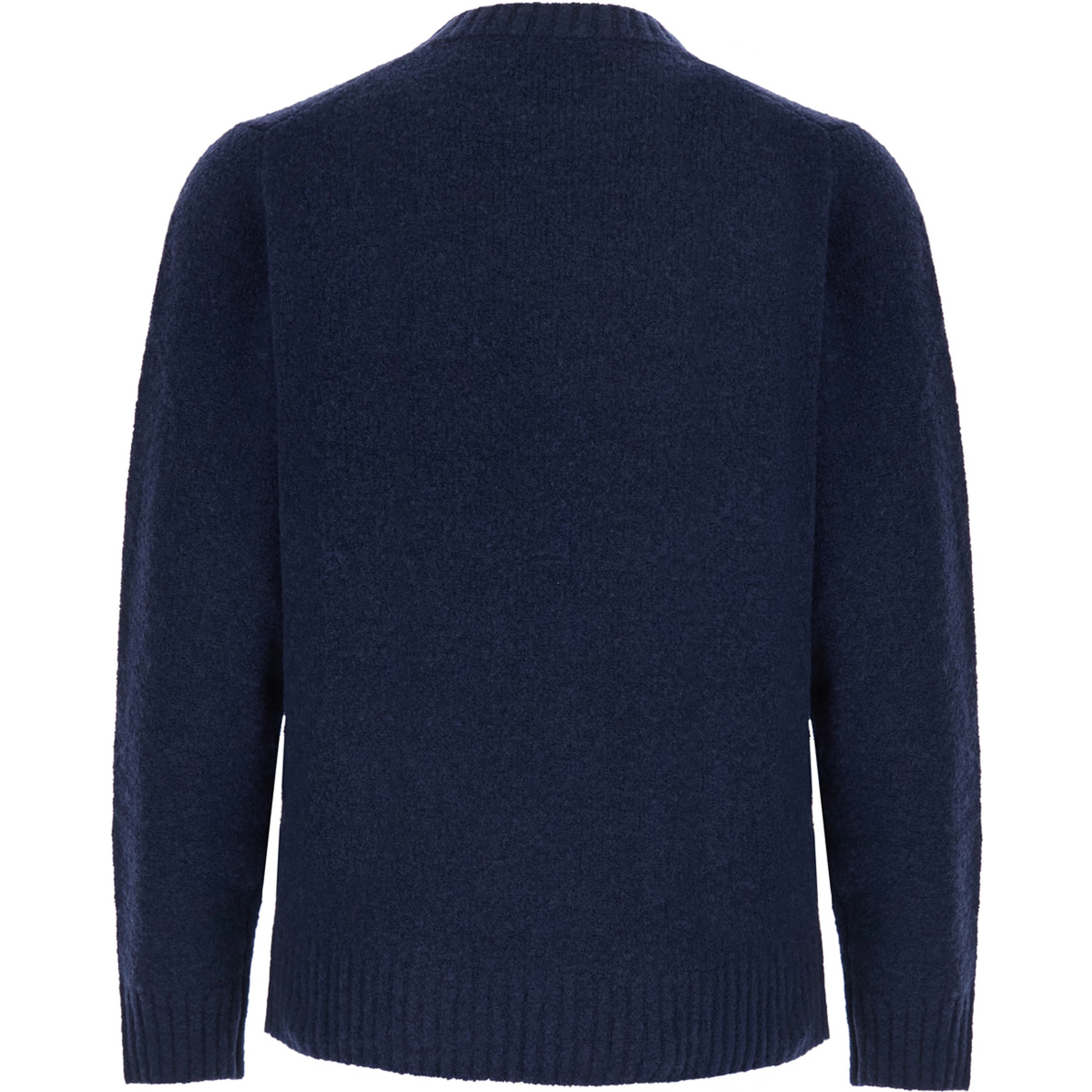 blue Crew neck sweater with ribbed details in Blend wool men