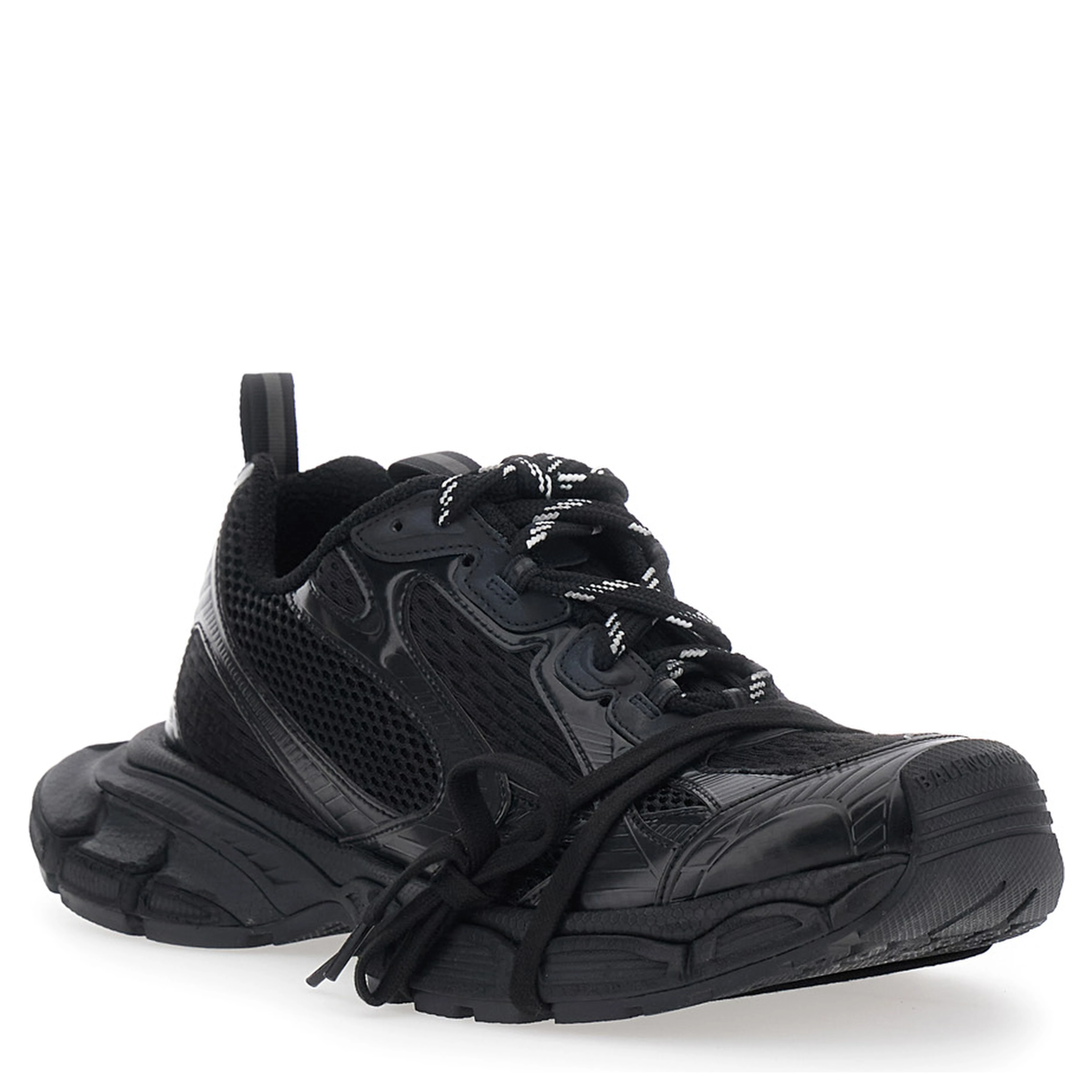 3XL Black Sneaker with Logo on the Toe in Tech Fabric for Men