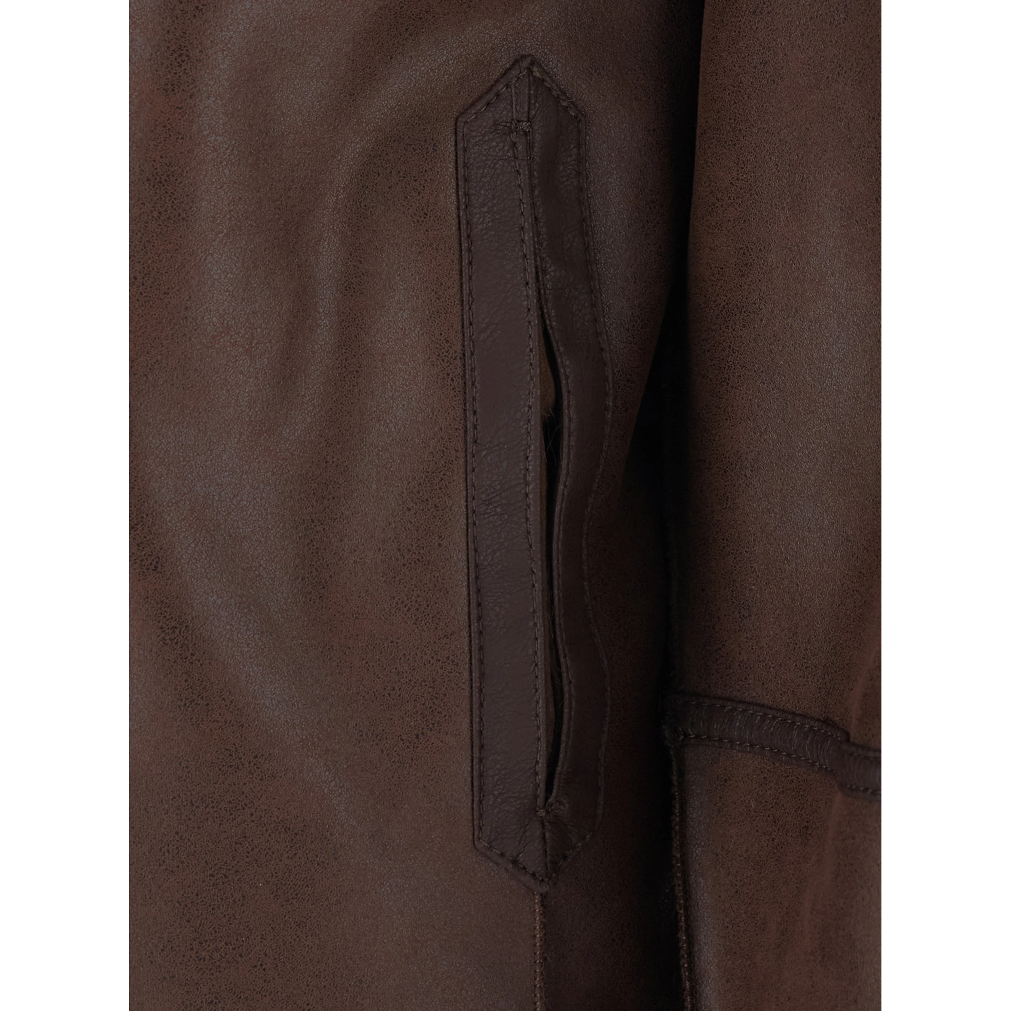 Brown Fur Jacket with Reversible design in Eco-fur for Women