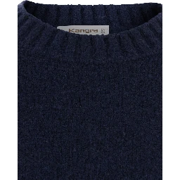 blue Crew neck sweater with ribbed details in Blend wool men
