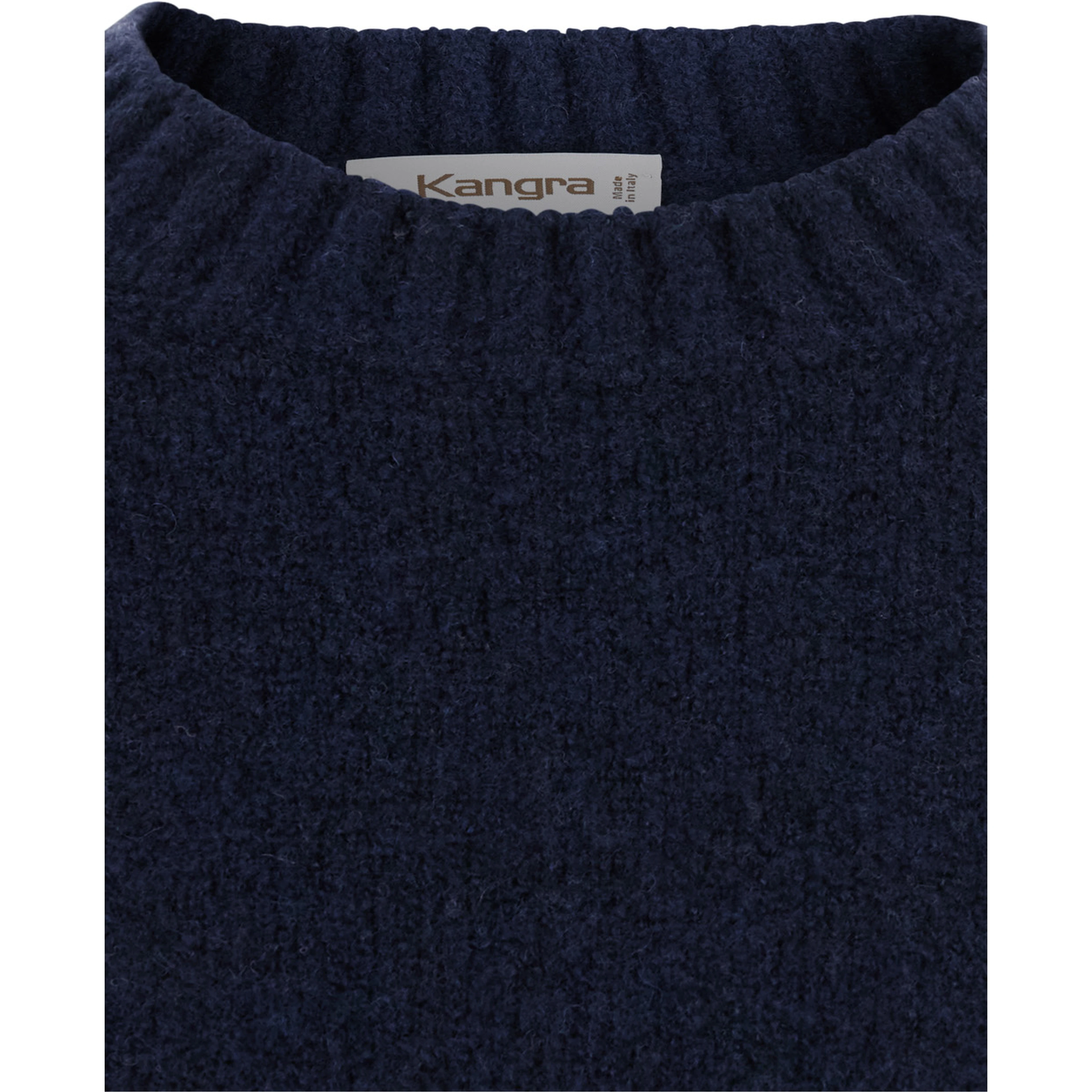 blue Crew neck sweater with ribbed details in Blend wool men