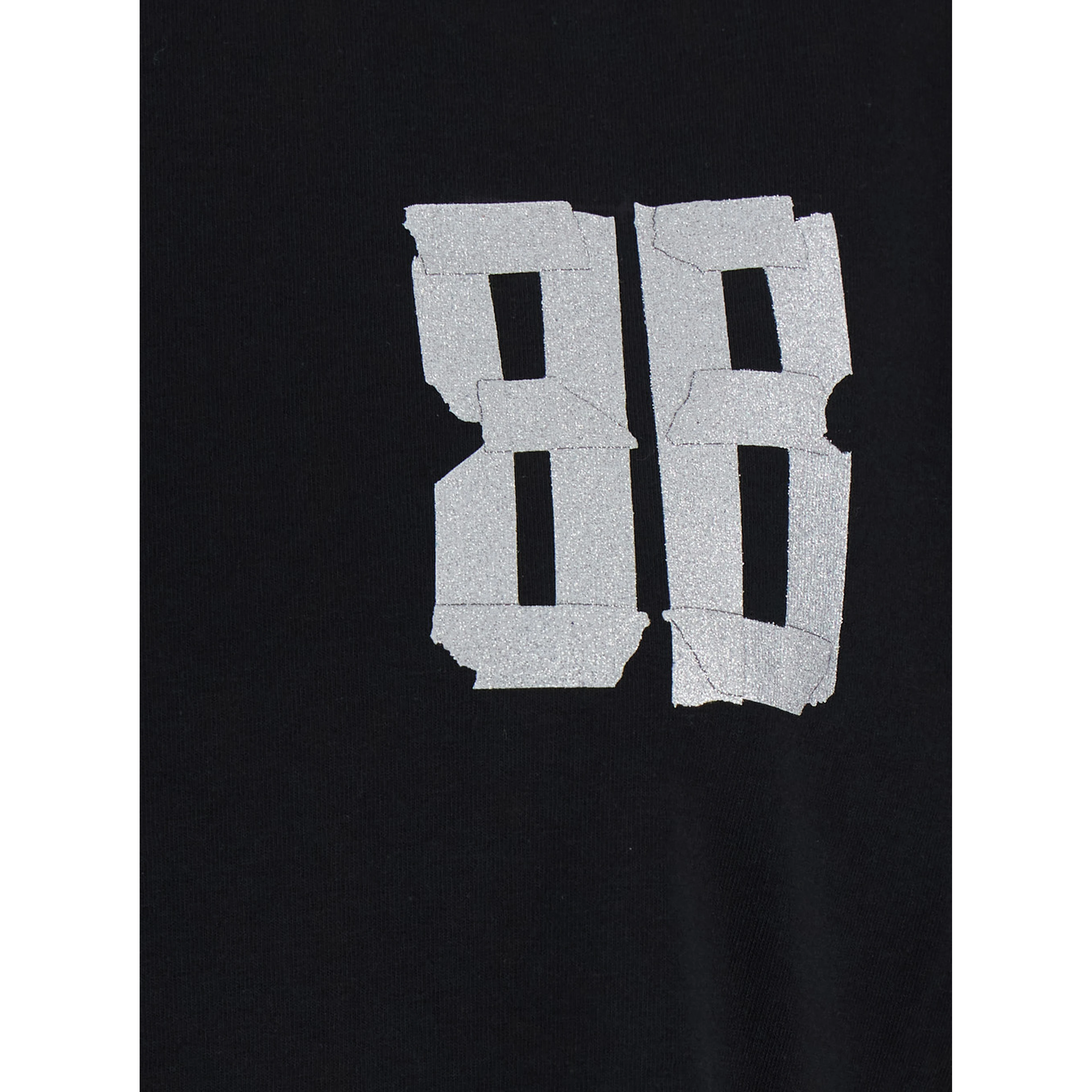 Black Crew-Neck T-Shirt with Front and Back Logo in cotton Women