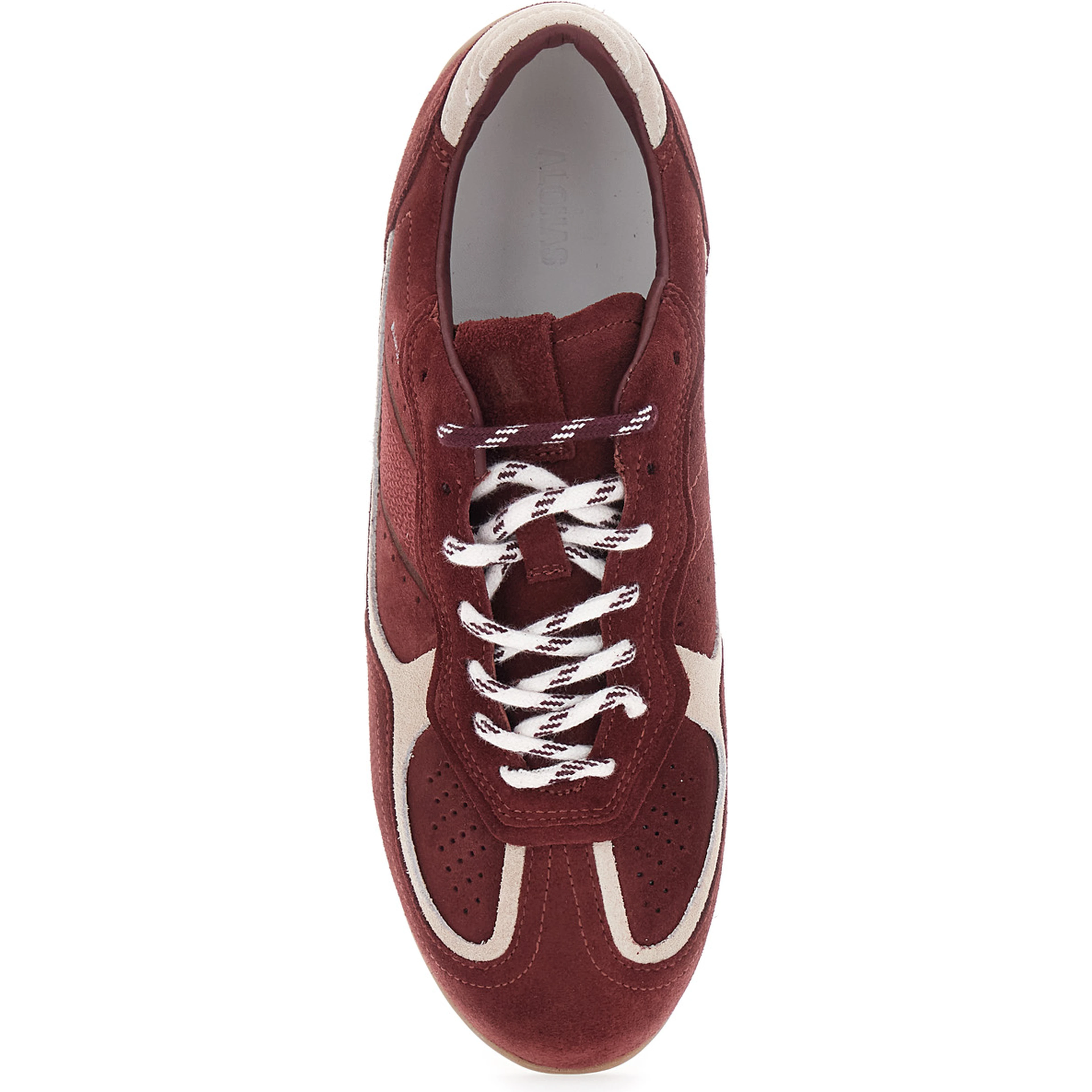 Bordeaux Low Top Sneakers with Logo Lettering on the Side in Suede for Women