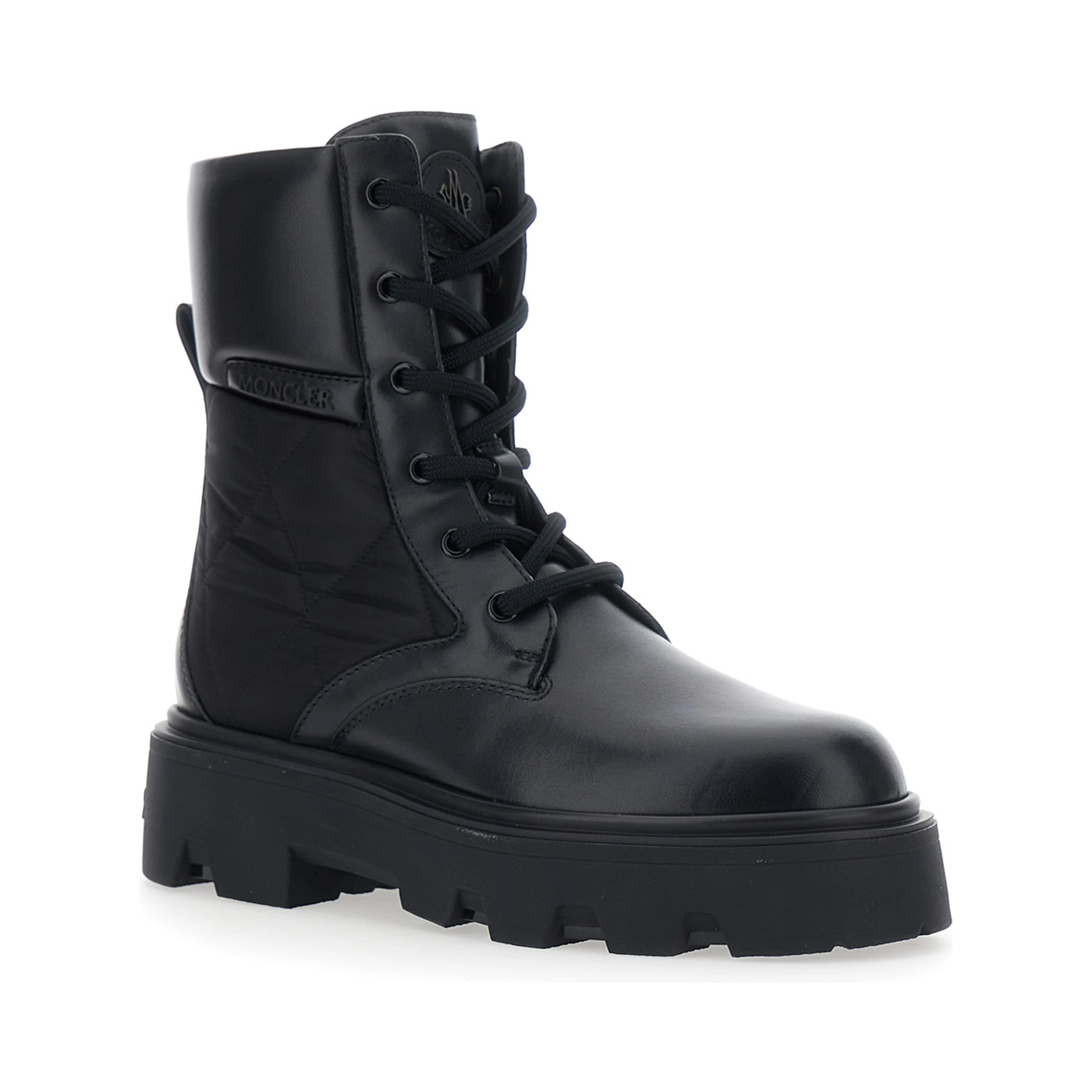 Aurea Black Ankle Boots with Slip-On Design and Logo lettering on the Side in Leather for Women