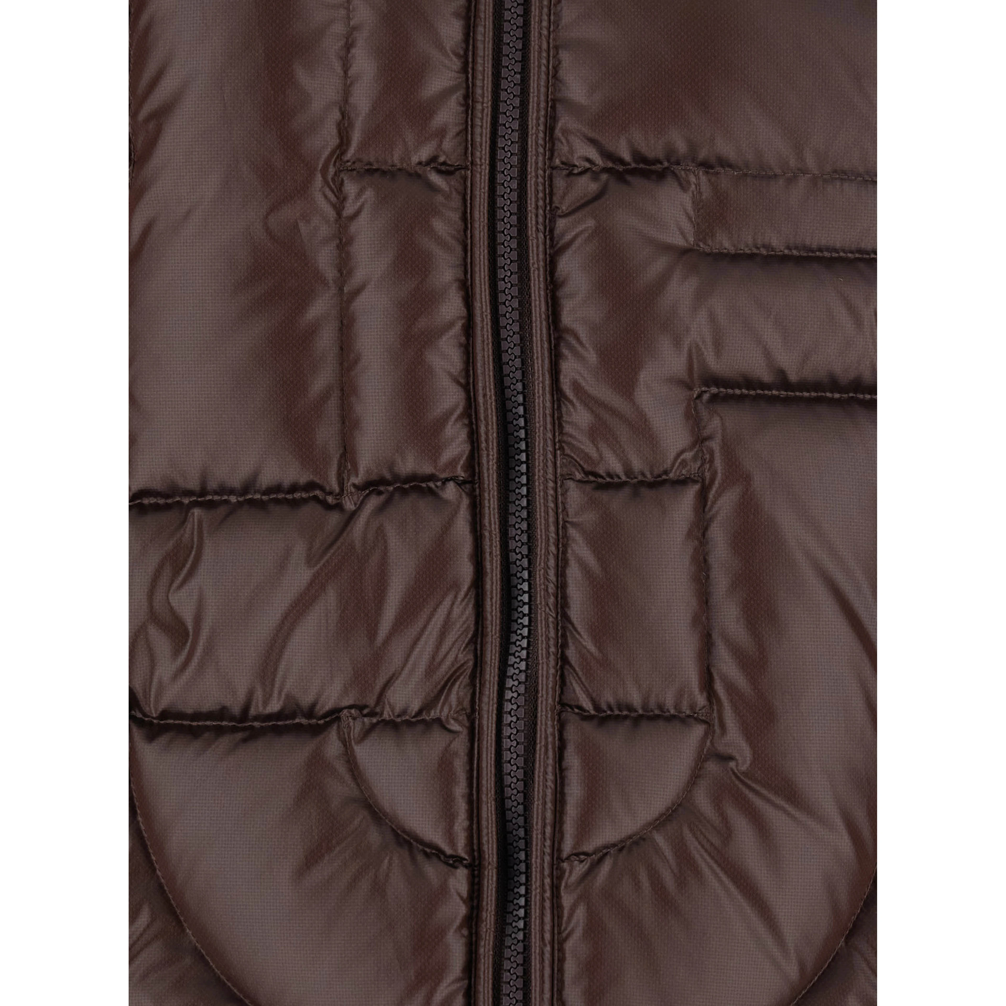 brown Down jacket with high collar and Monogram design in Tech Fabric Men