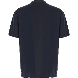 blue T-shirt with Logo lettering on the front in cotton for men