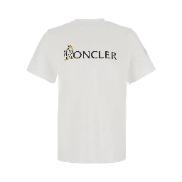 White T-shirt with logo on the front and logo patch on the sleeve in cotton for men