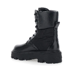 Aurea Black Ankle Boots with Slip-On Design and Logo lettering on the Side in Leather for Women