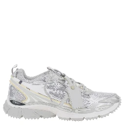 Be Right Back Gray Sneakers with Mesh Inserts and Arrow Detail on the Side in Leather and Tech Fabric for Men