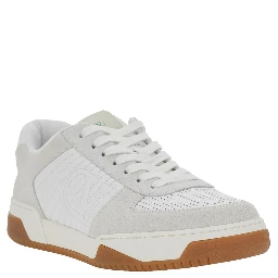 Sparry white Sneaker with VLogo on the side in leather and fabric for men