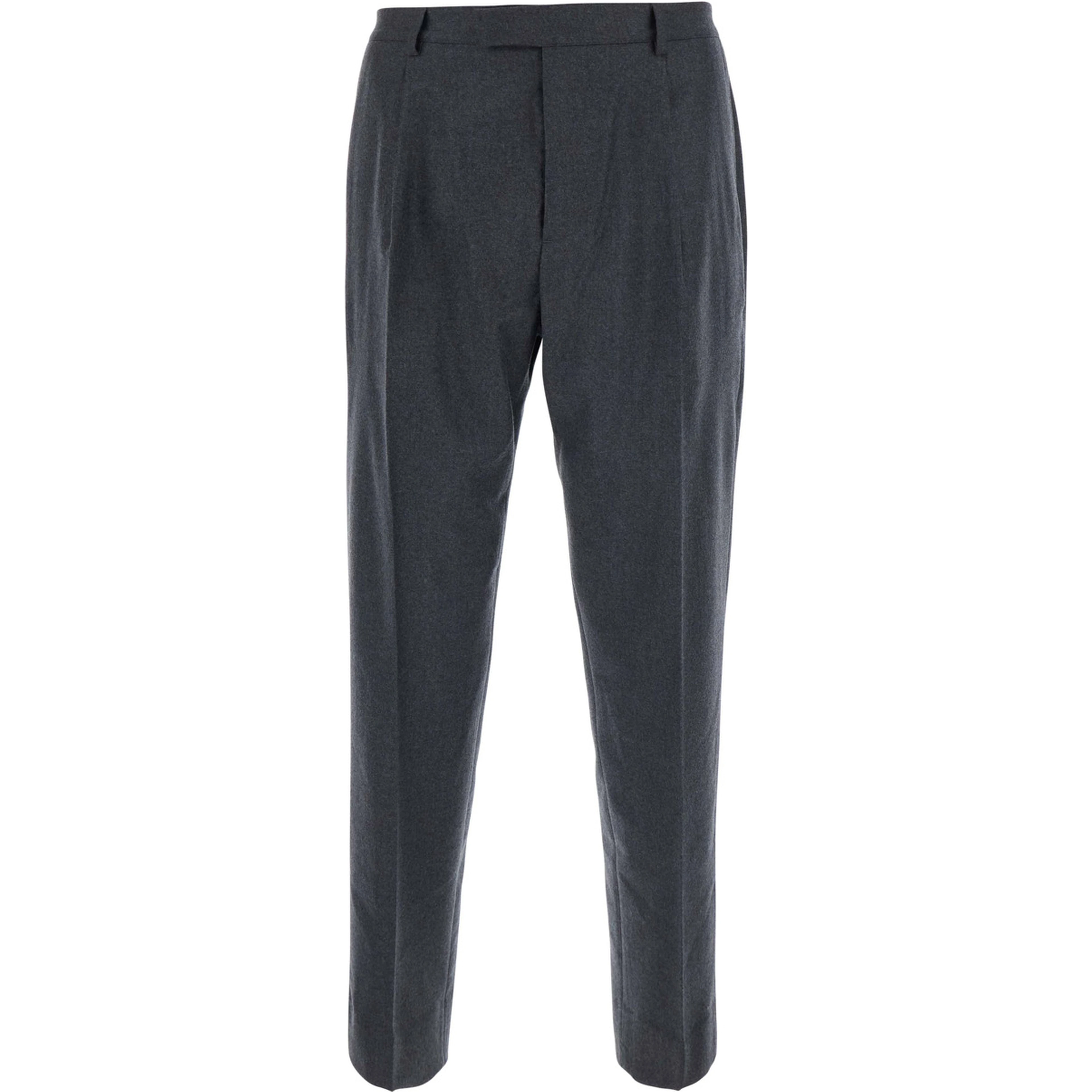 Grey Pants with semi-elasticated waist in wool Blend men