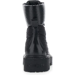 Aurea Black Ankle Boots with Slip-On Design and Logo lettering on the Side in Leather for Women