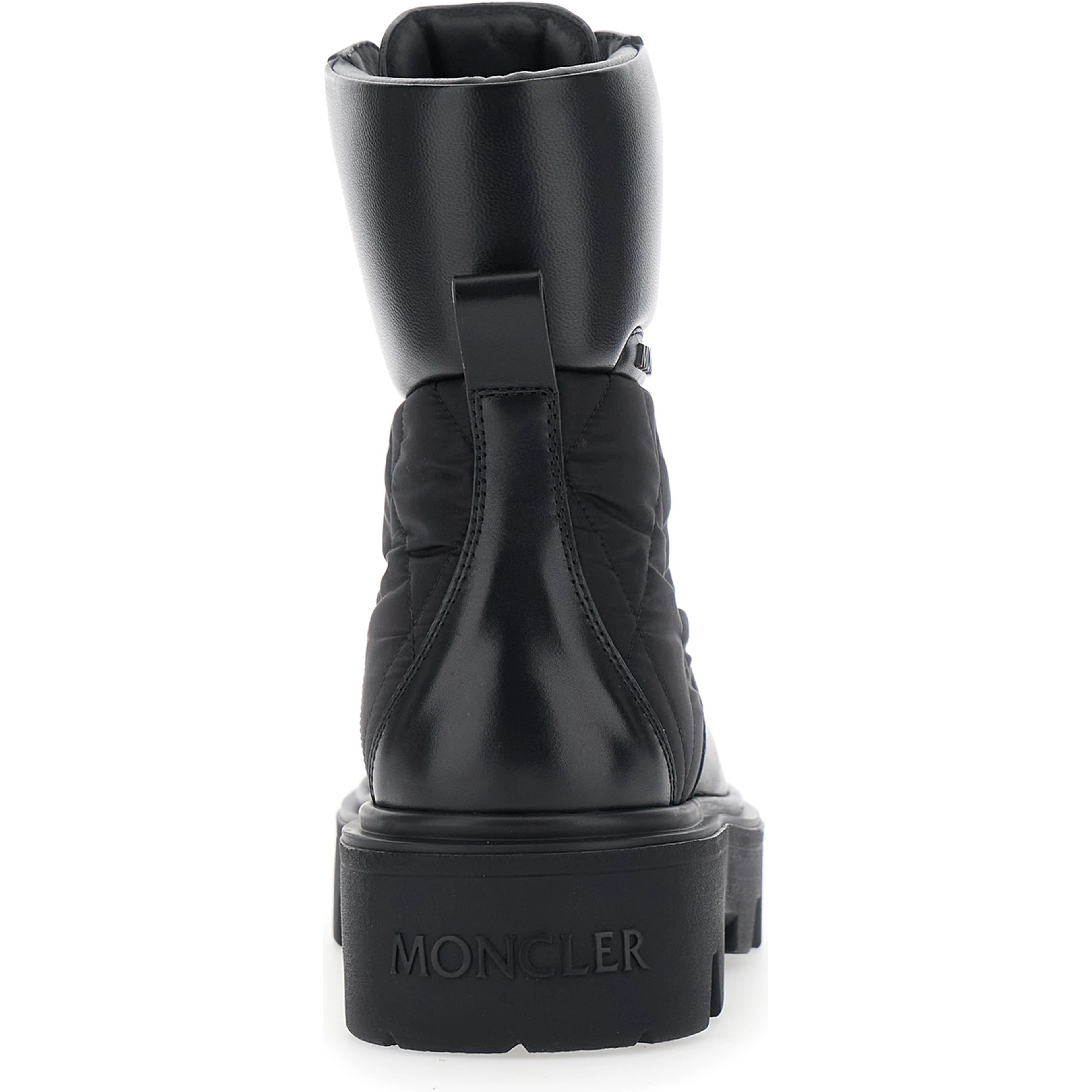 Aurea Black Ankle Boots with Slip-On Design and Logo lettering on the Side in Leather for Women