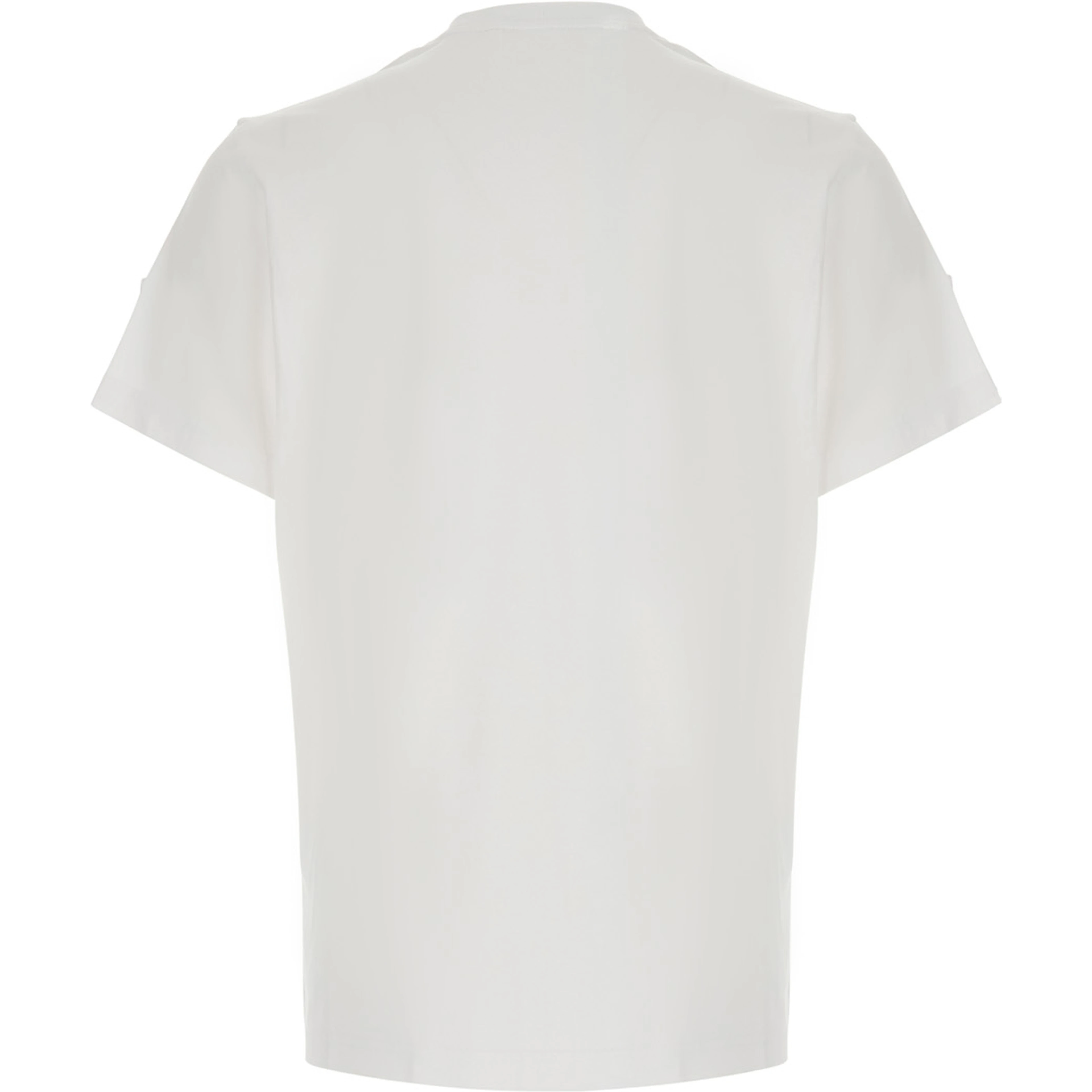White T-shirt with logo on the front and logo patch on the sleeve in cotton for men